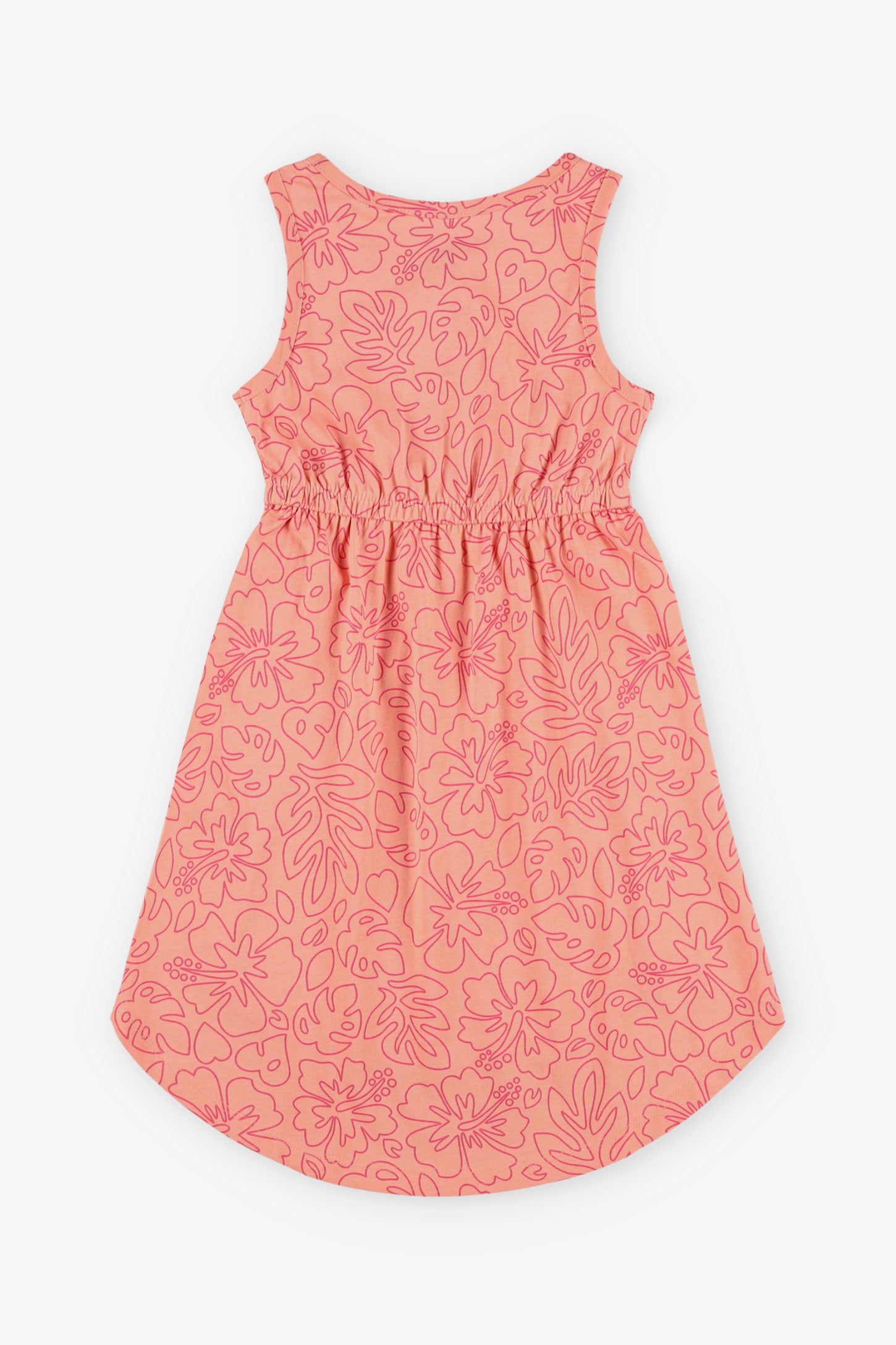 Robe sans manches imprimé en coton - Enfant fille && ORANGE MULTI