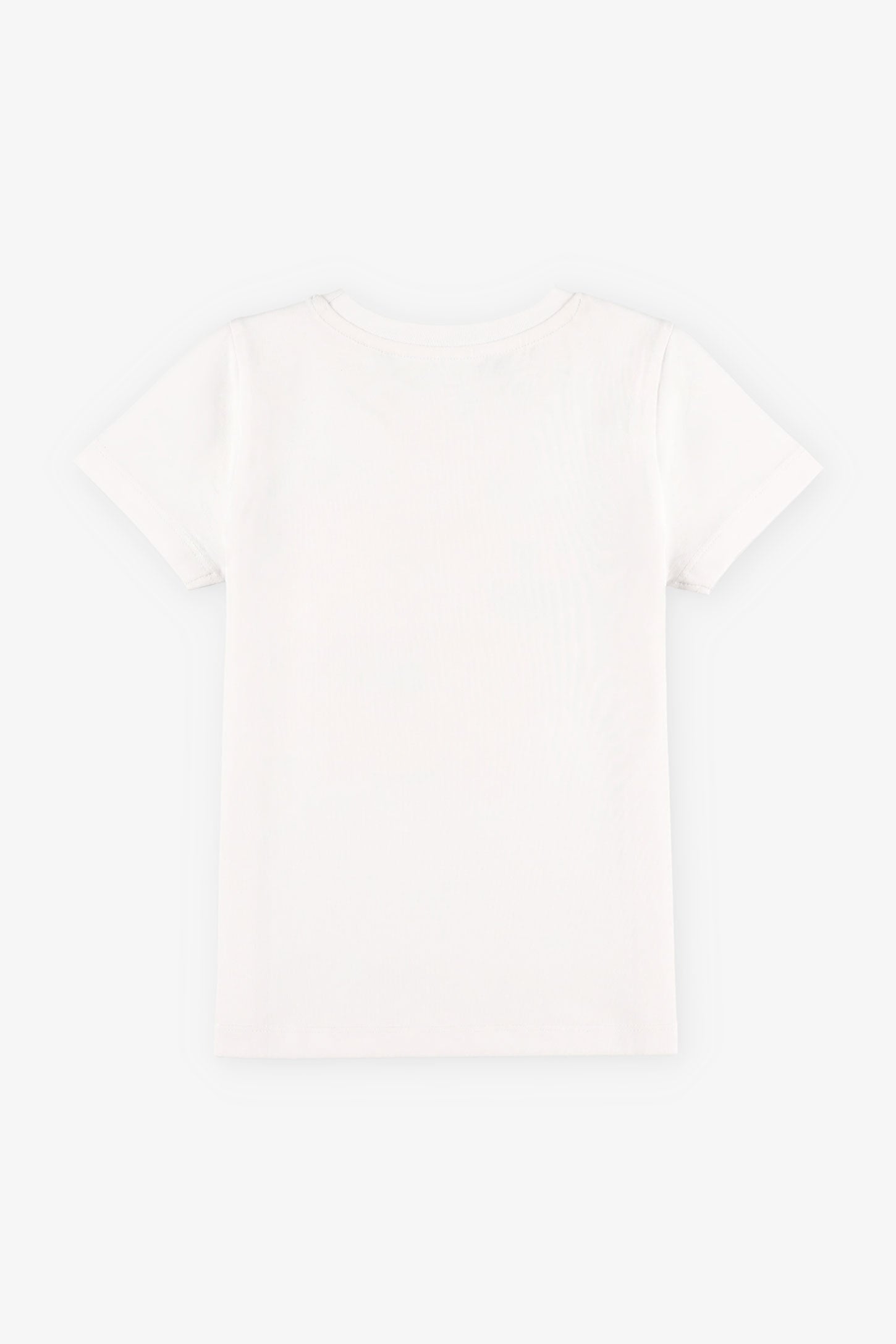T-shirt col rond imprimé en coton, 2/20$ - Enfant fille && BLANC