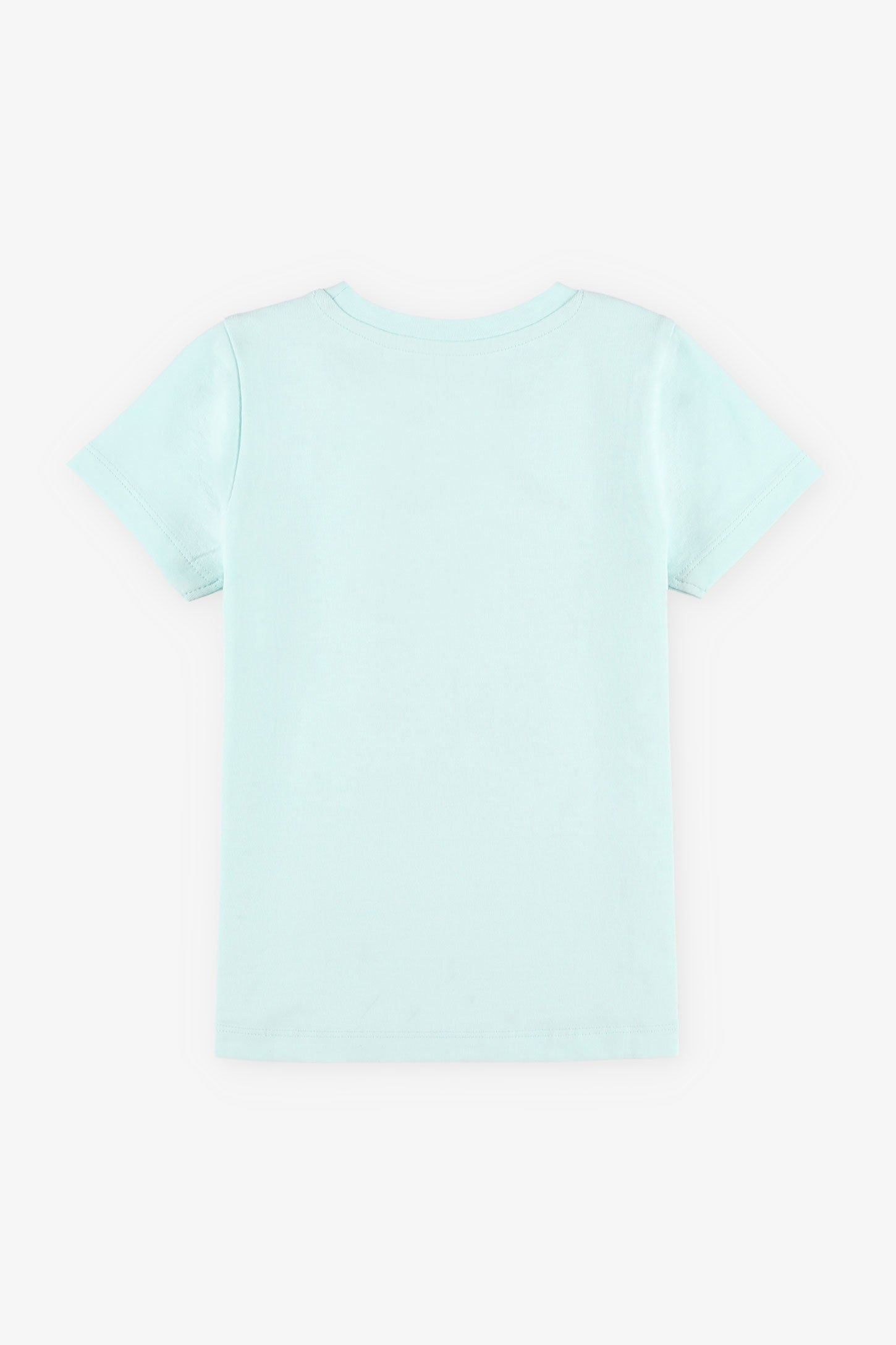 T-shirt col rond imprimé en coton, 2/20$ - Enfant fille && TURQUOISE