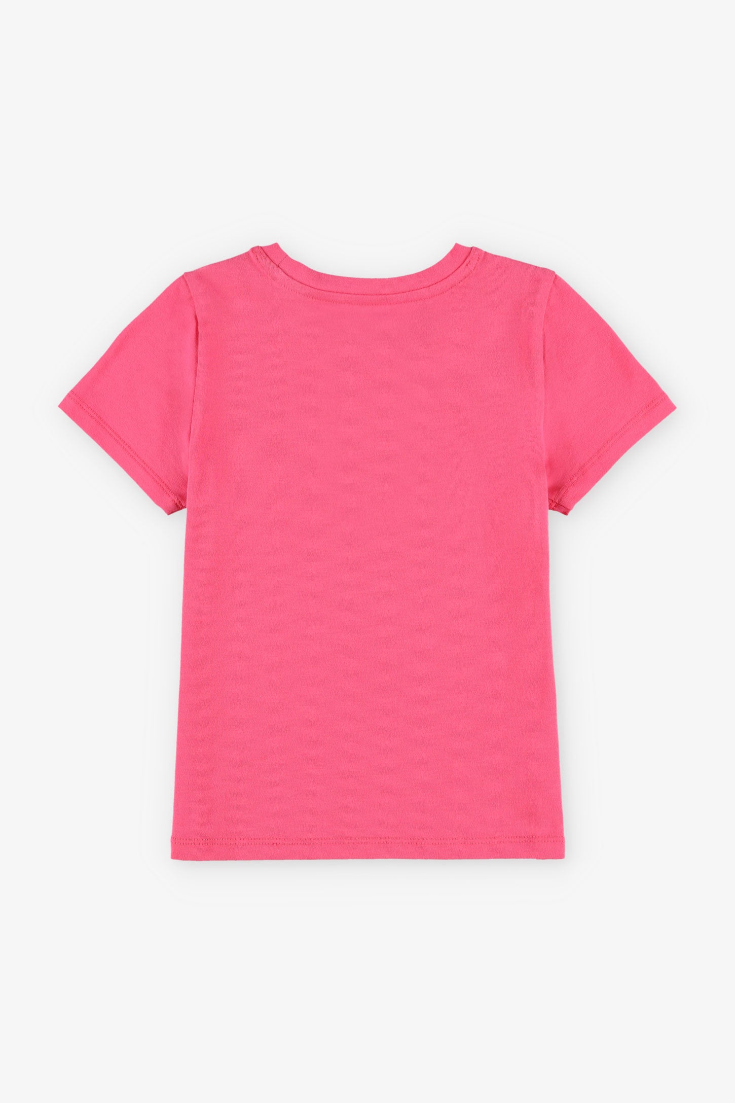 T-shirt col rond à poche en coton, 2/20$ - Enfant fille && ROSE