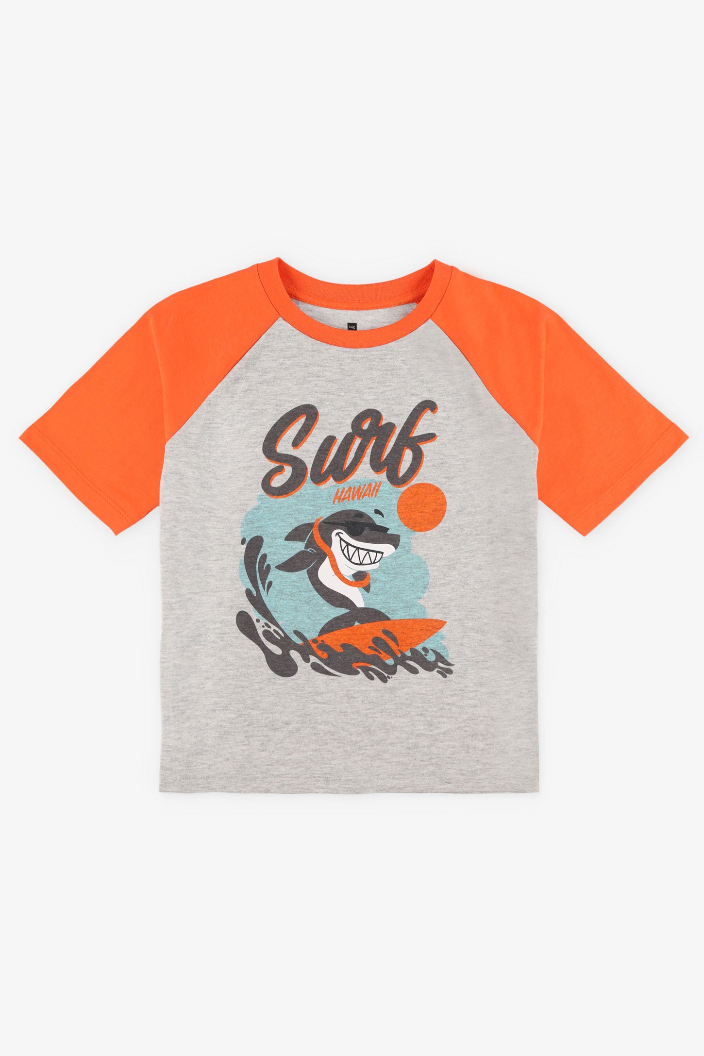 T-shirt col rond en coton, 2/20$ - Enfant garçon && GRIS