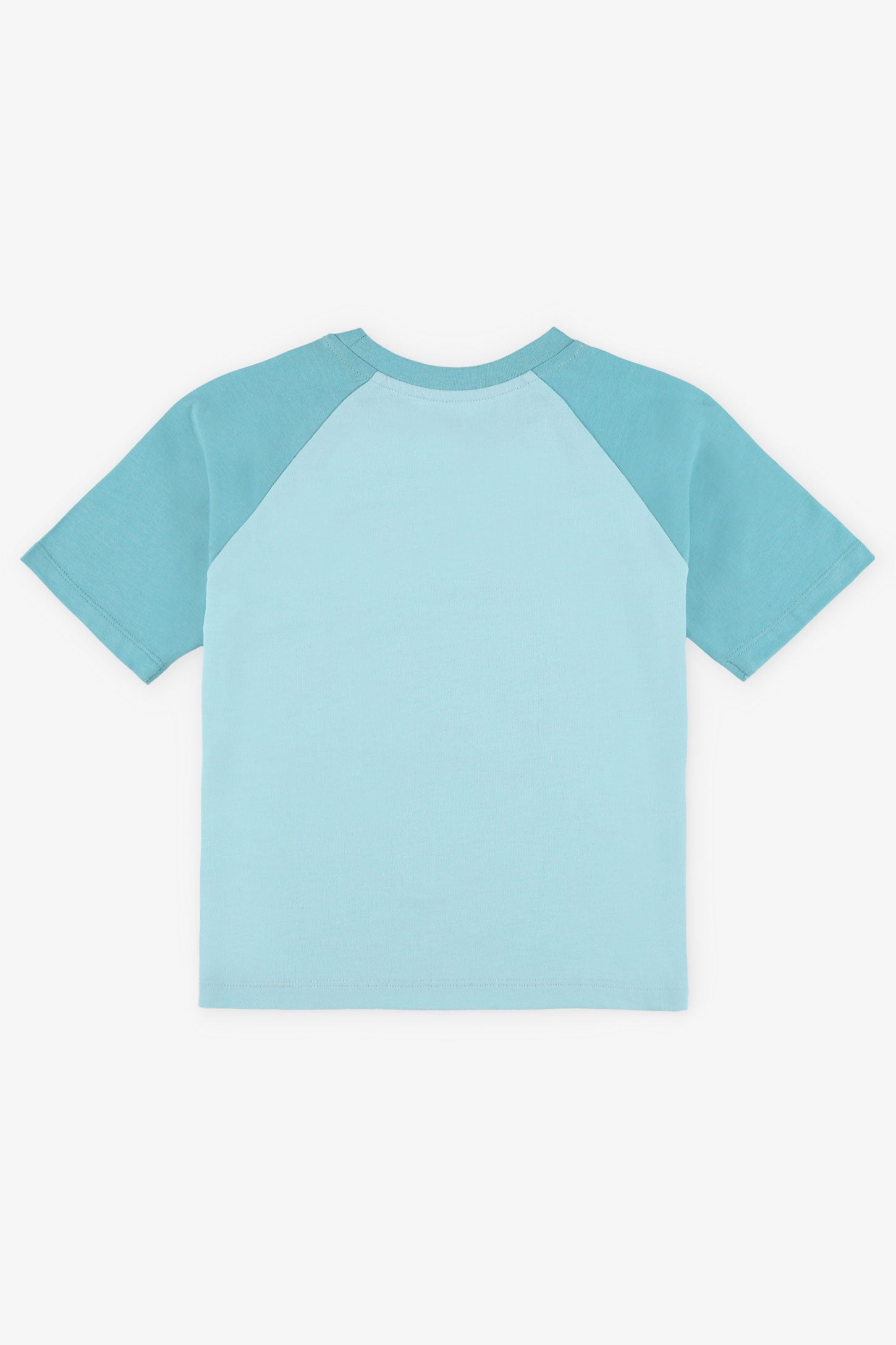 T-shirt col rond en coton, 2/20$ - Enfant garçon && TURQUOISE
