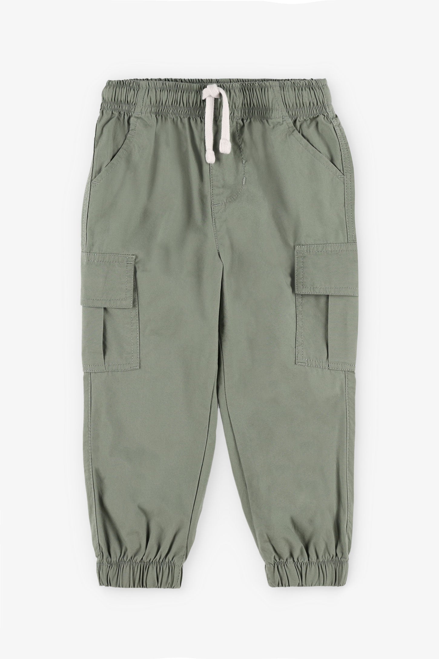 Pantalon jogger cargo popeline, 2/40$ - Enfant garçon && VERT