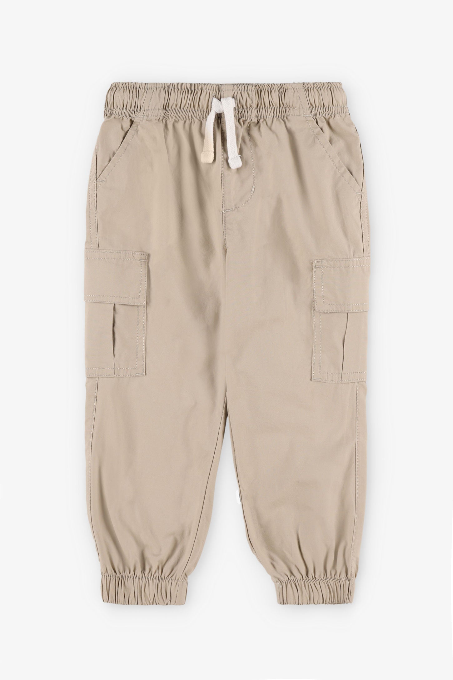 Pantalon jogger cargo popeline, 2/40$ - Enfant garçon && BEIGE