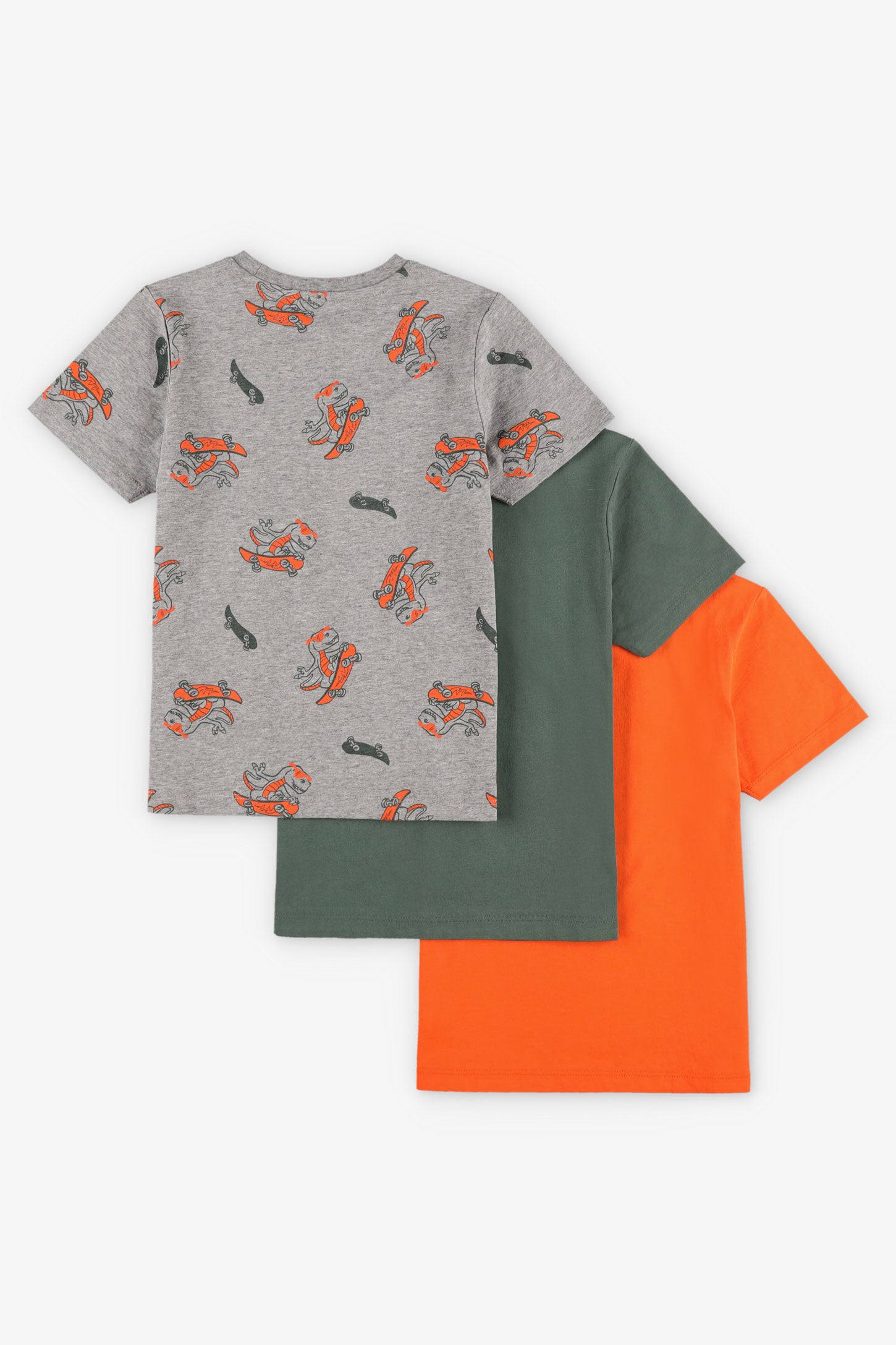 Lot de 3 t-shirts en coton - Enfant garçon && GRIS MULTI
