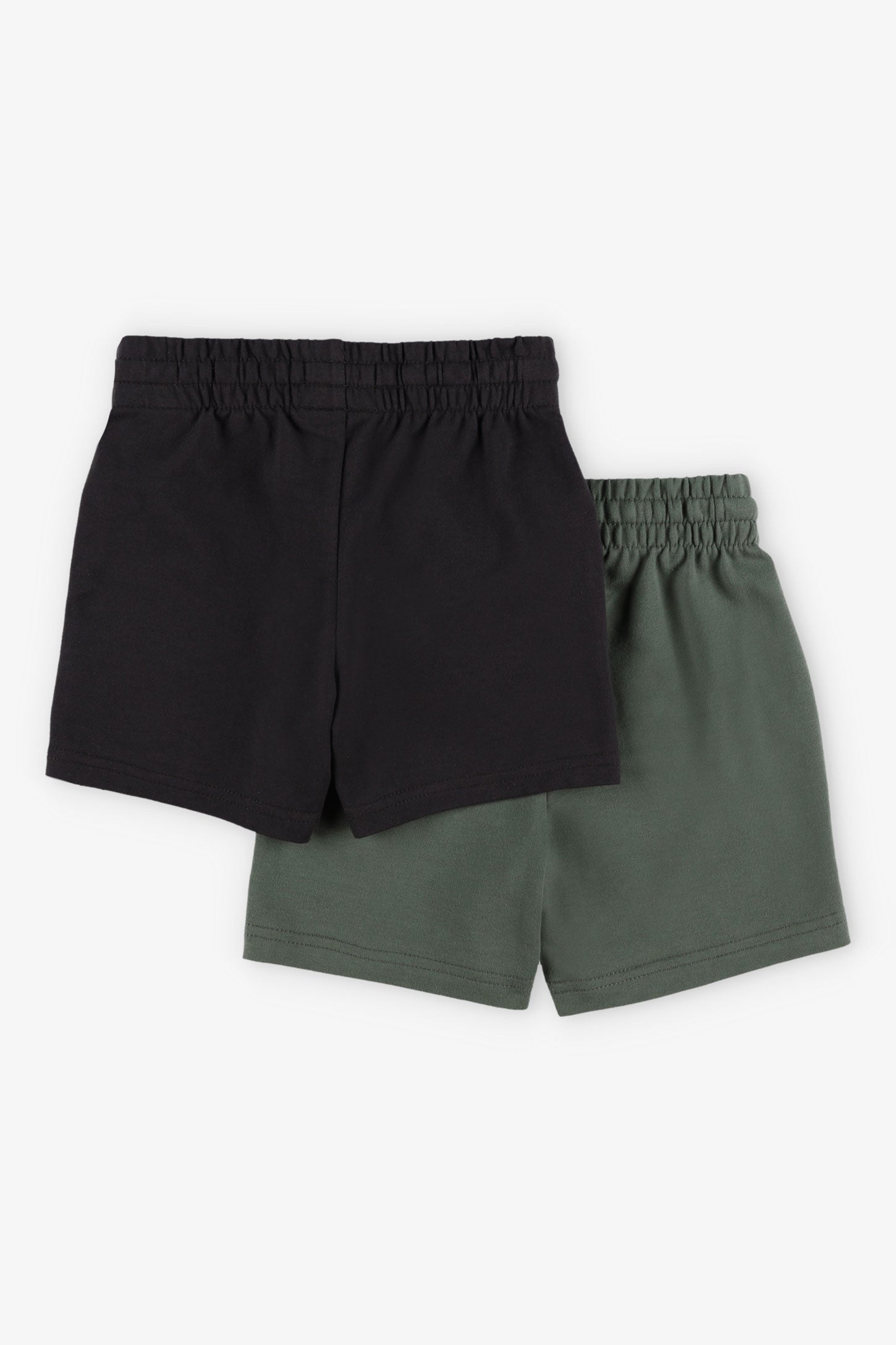 Lot de 2 bermudas en coton français - Enfant garçon && VERT