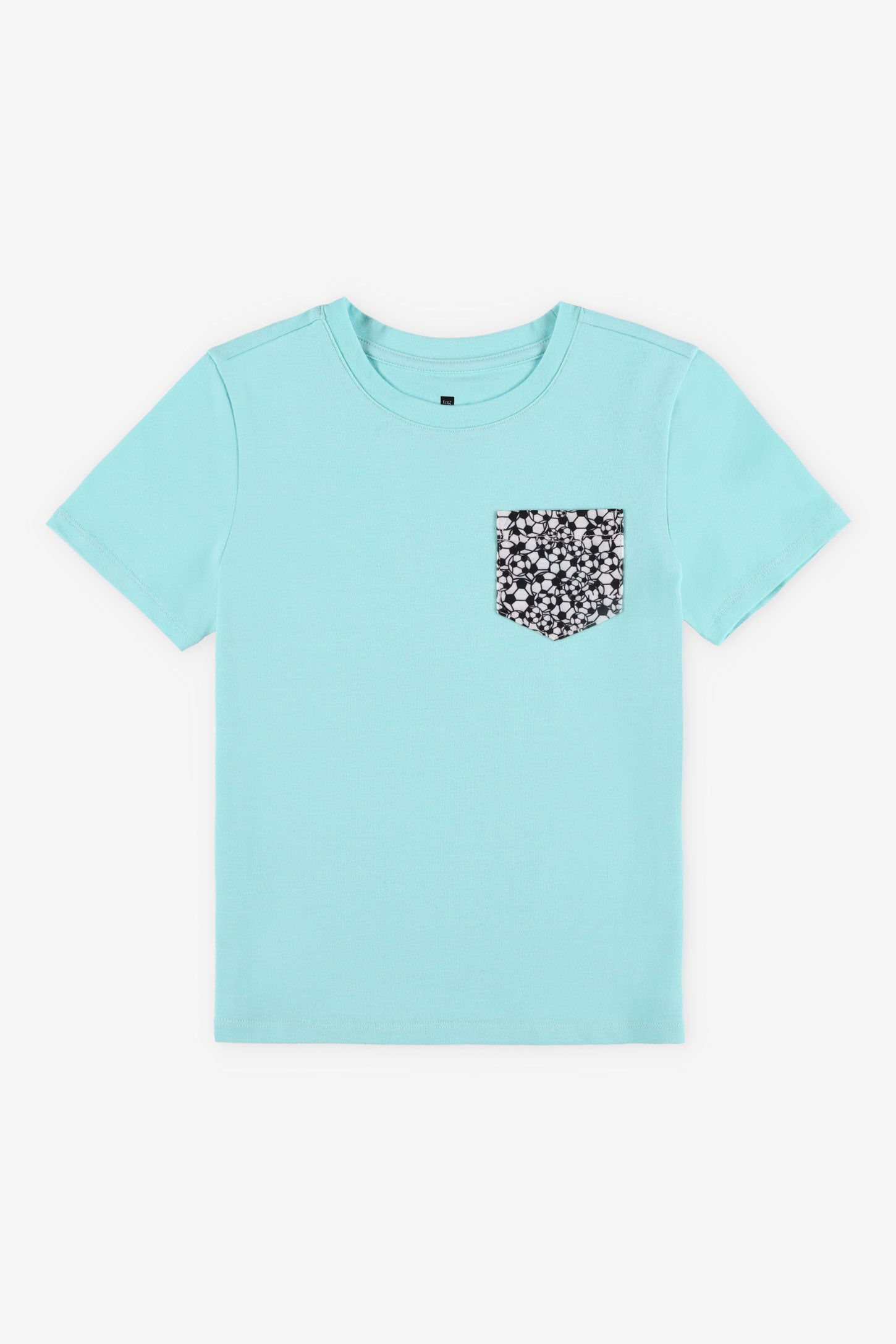 T-shirt col rond à poche, 2/20$ - Enfant garçon && BLEU PALE
