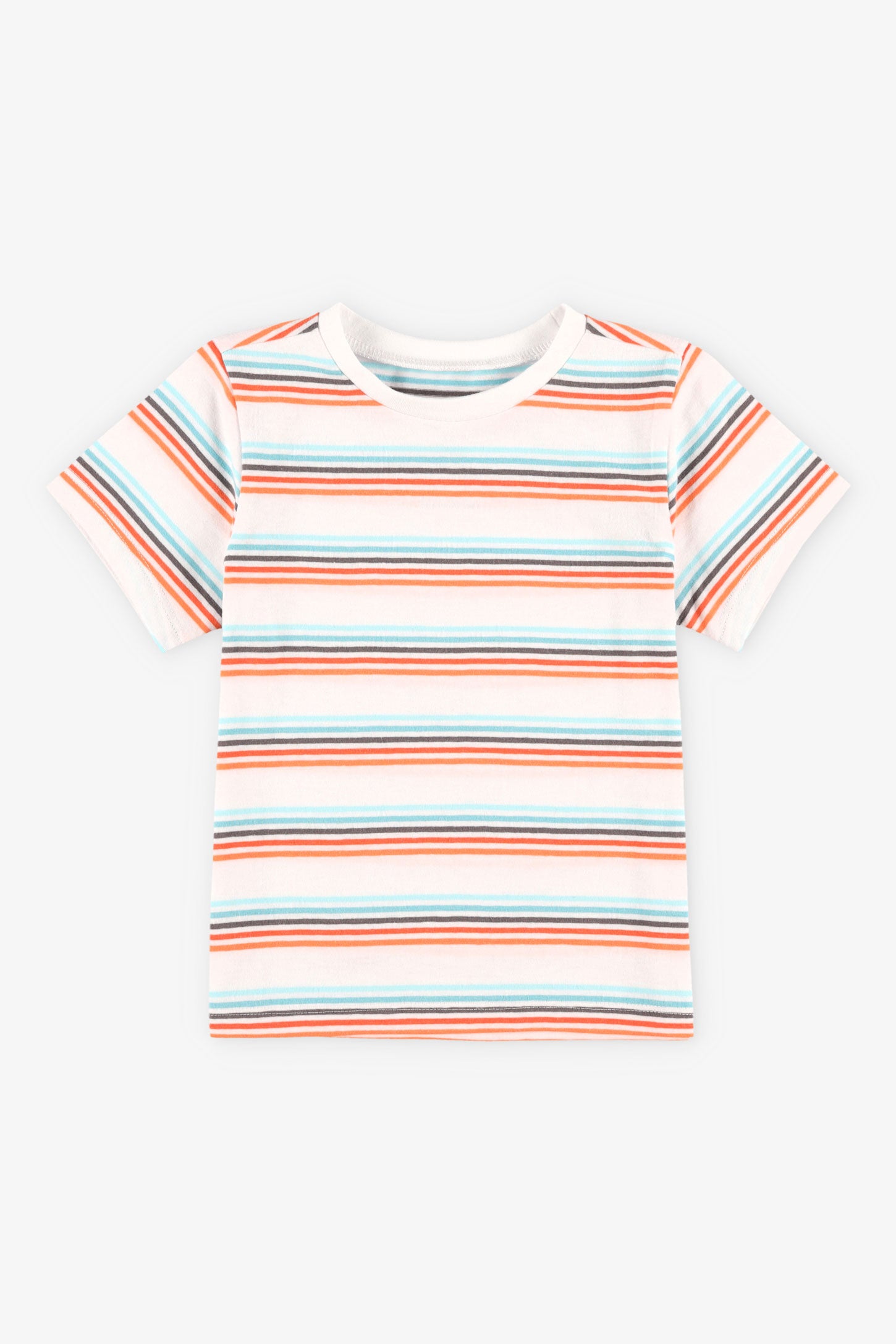 T-shirt col rond à imprimé en coton, 2/15$ - Bébé garçon && BLANC MULTI