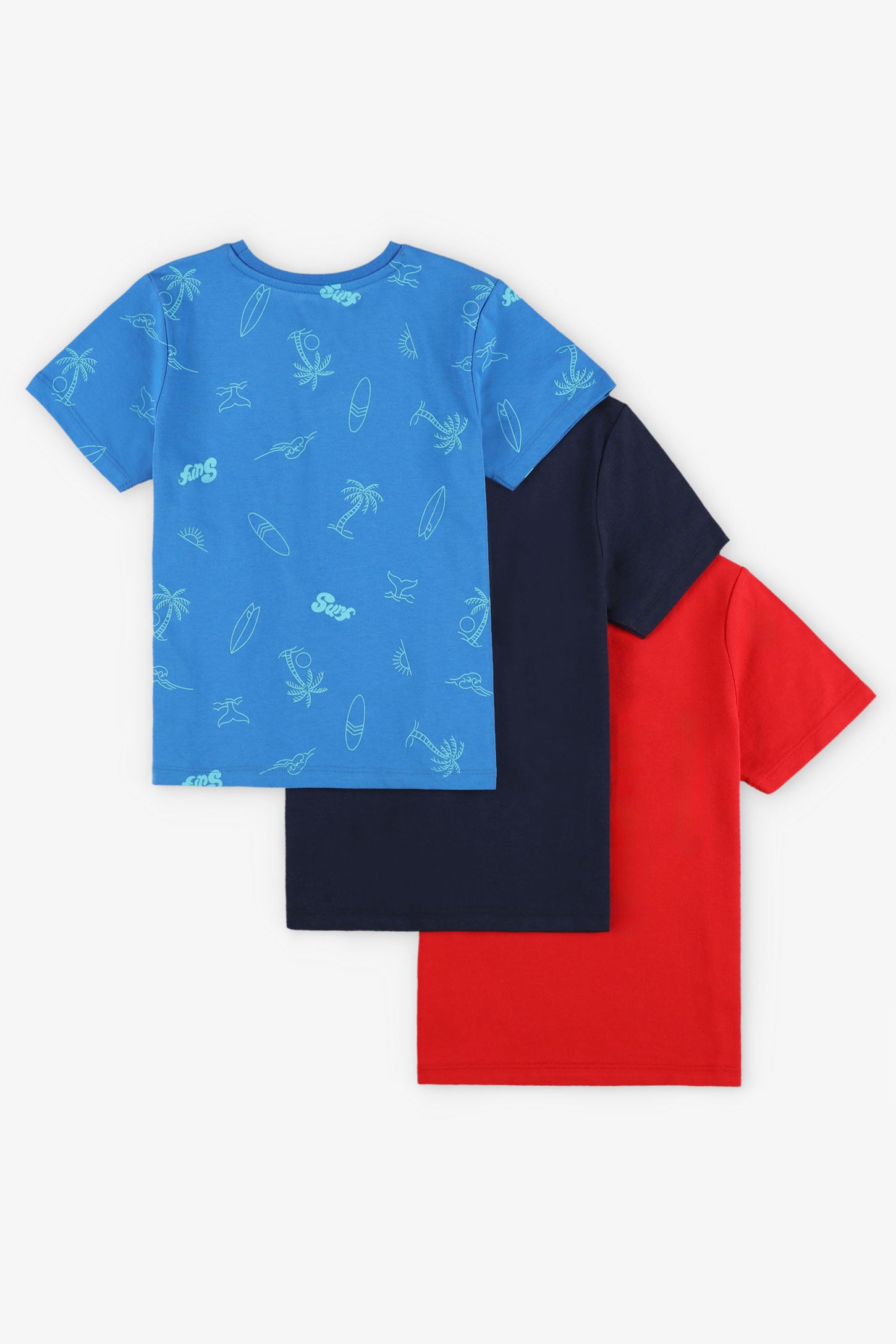 Lot de 3 t-shirts en coton - Bébé garçon && BLEU MULTI