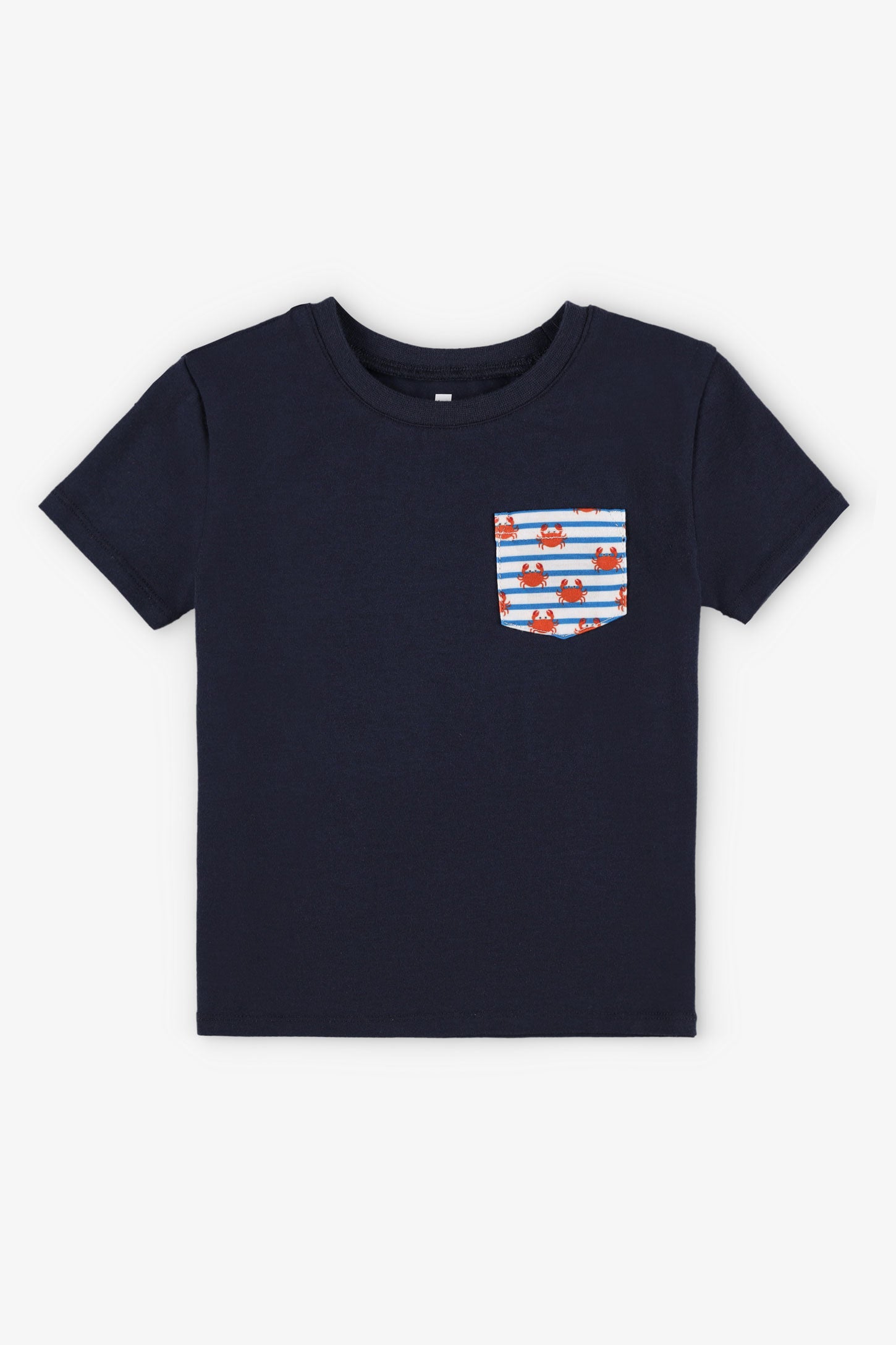T-shirt col rond coupe droite coton, 2/15$ - Bébé garçon && BLEU MARINE