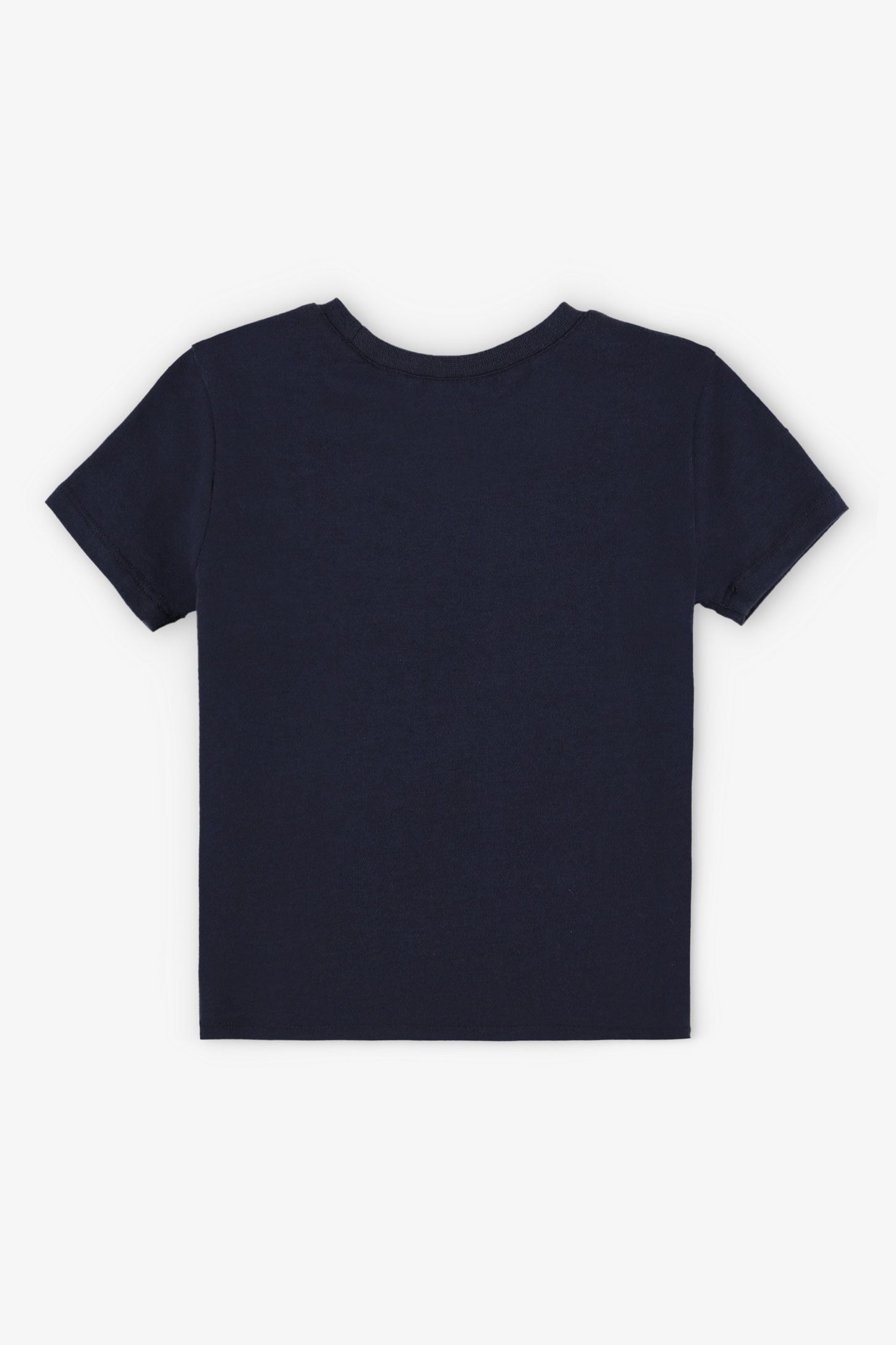 T-shirt col rond coupe droite coton, 2/15$ - Bébé garçon && BLEU MARINE