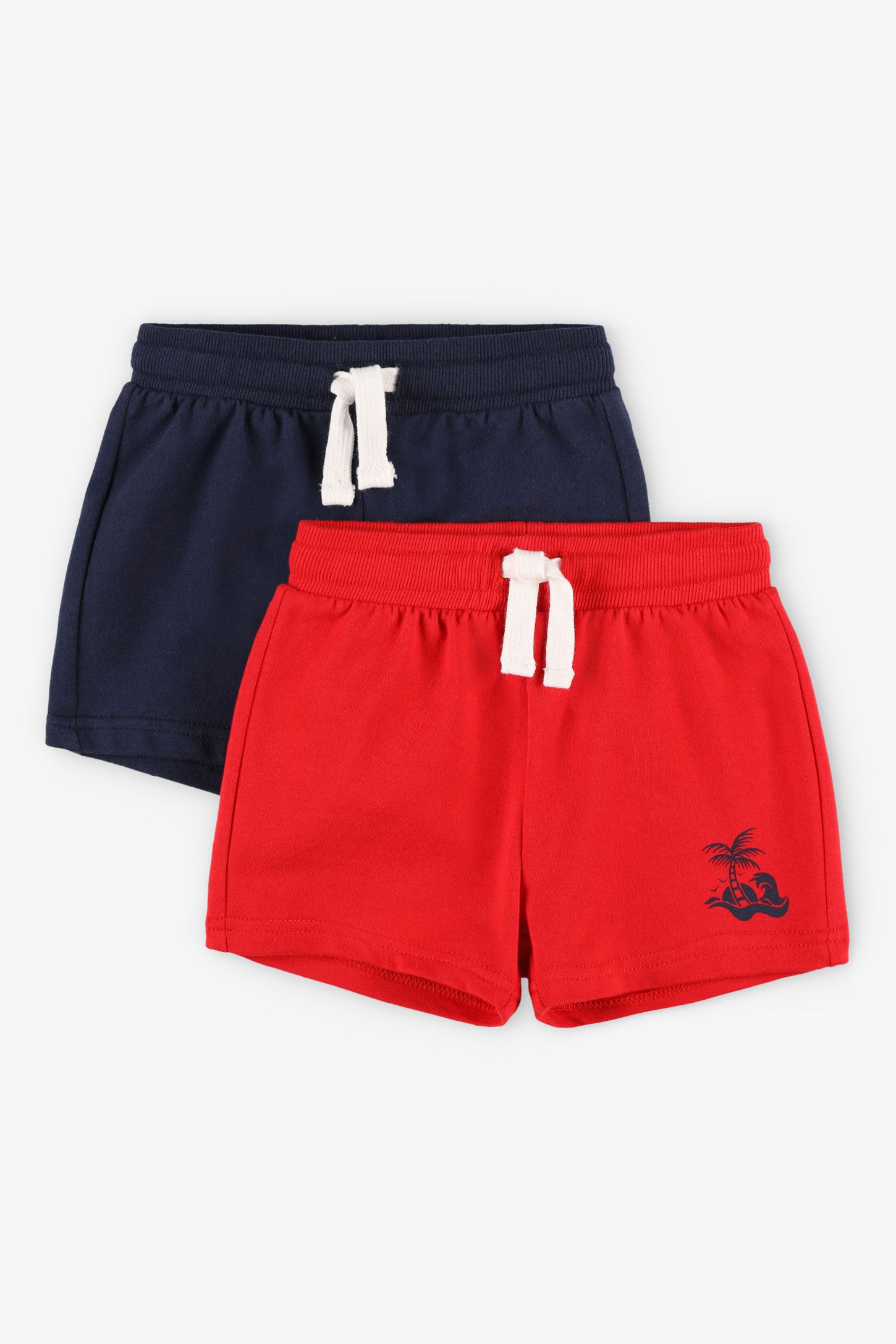 Lot de 2 shorts en coton ouaté, 2T-3T - Bébé garçon && ROUGE