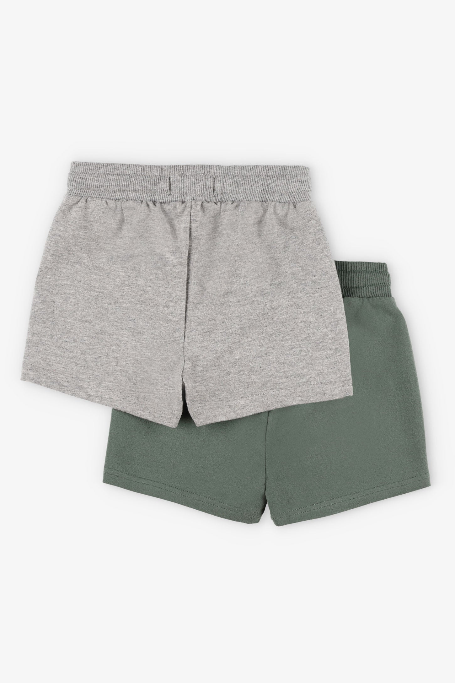 Lot de 2 shorts en coton ouaté, 2T-3T - Bébé garçon && VERT