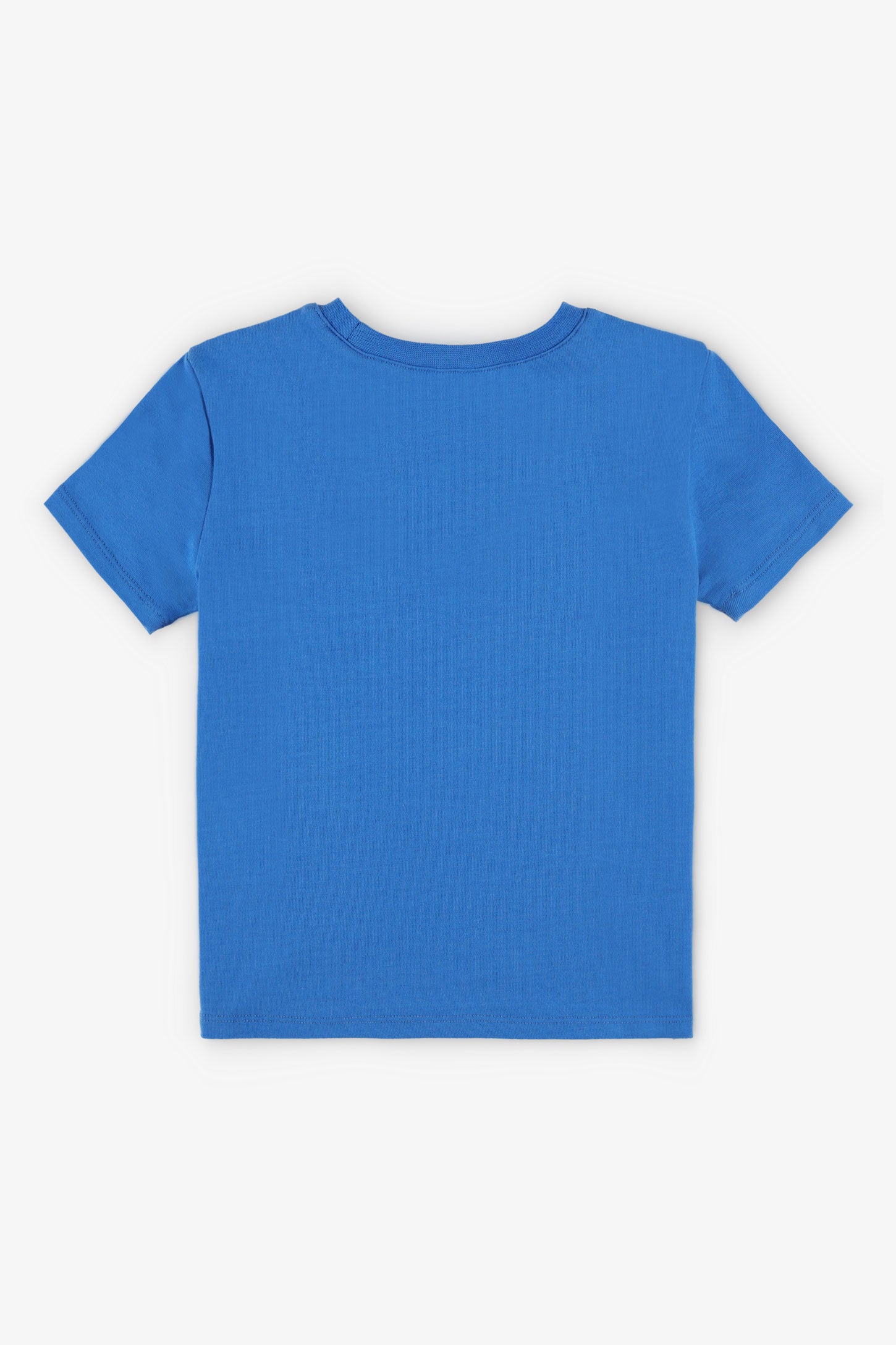 T-shirt rond coupe droite coton, 2T-3T, 2/15$ - Bébé garçon && BLEU