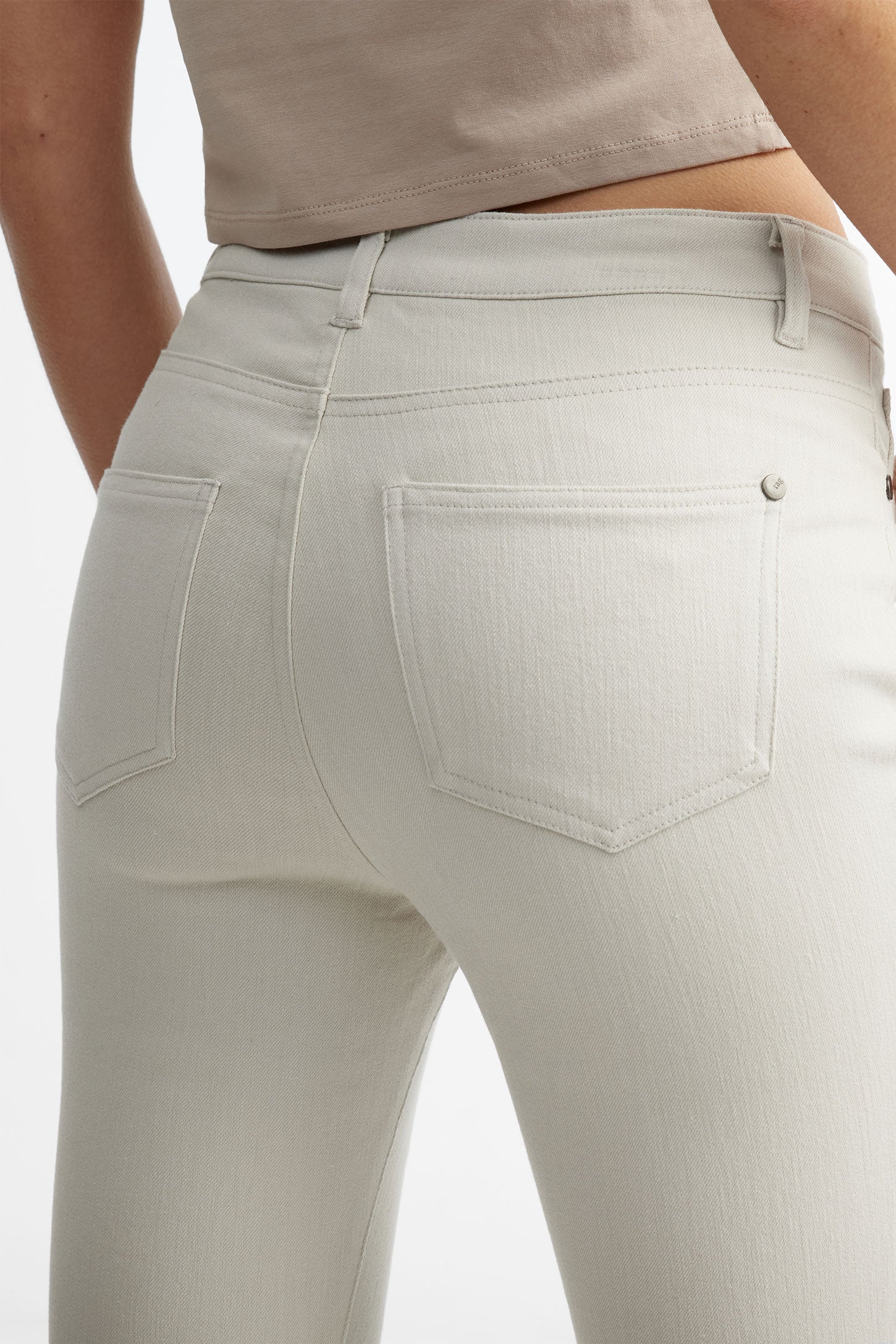 Capri 5 poches coupe ajustée en coton - Femme && BEIGE