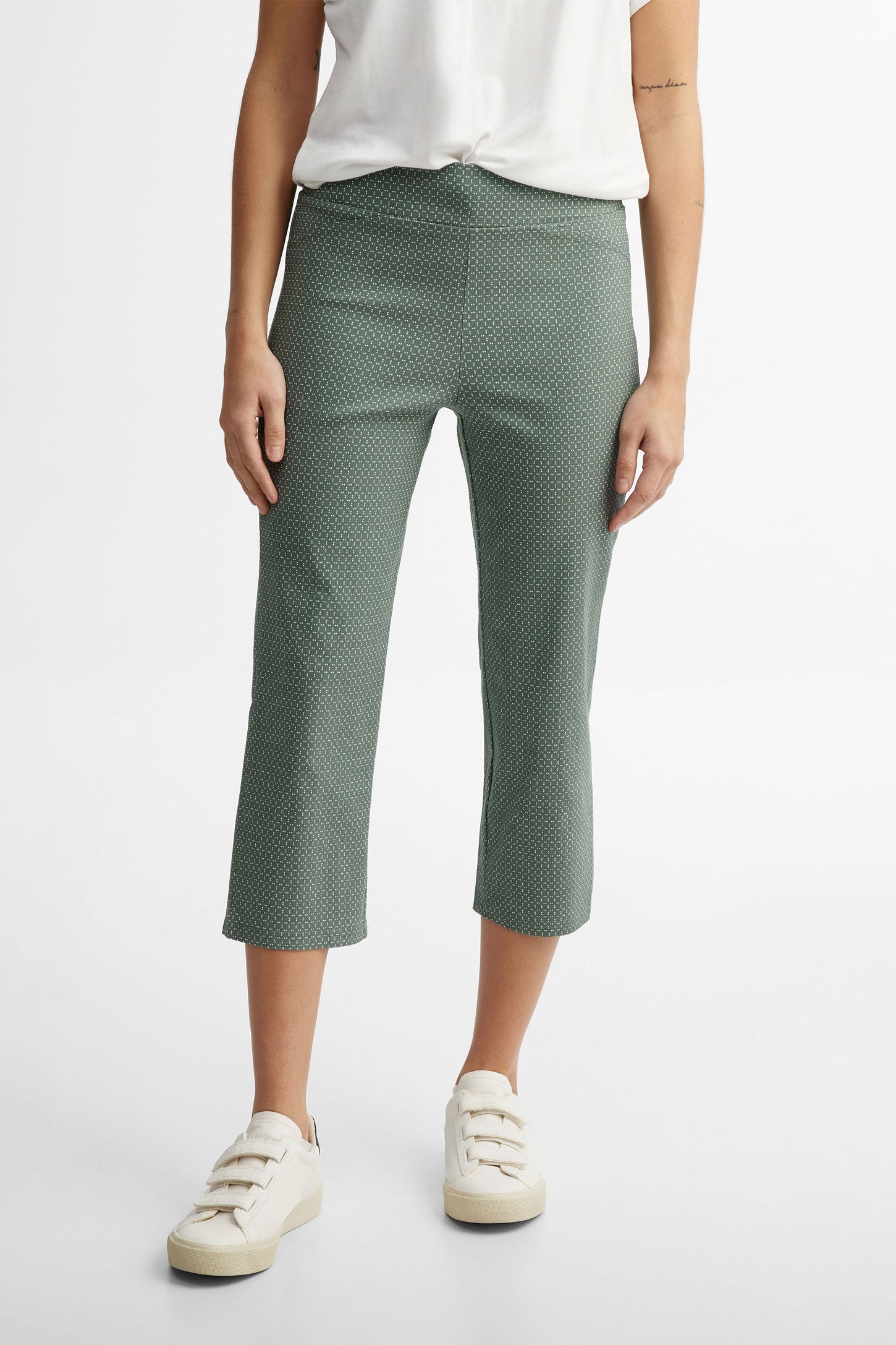 Capri coupe ajustée imprimé - Femme && VERT/MULTI