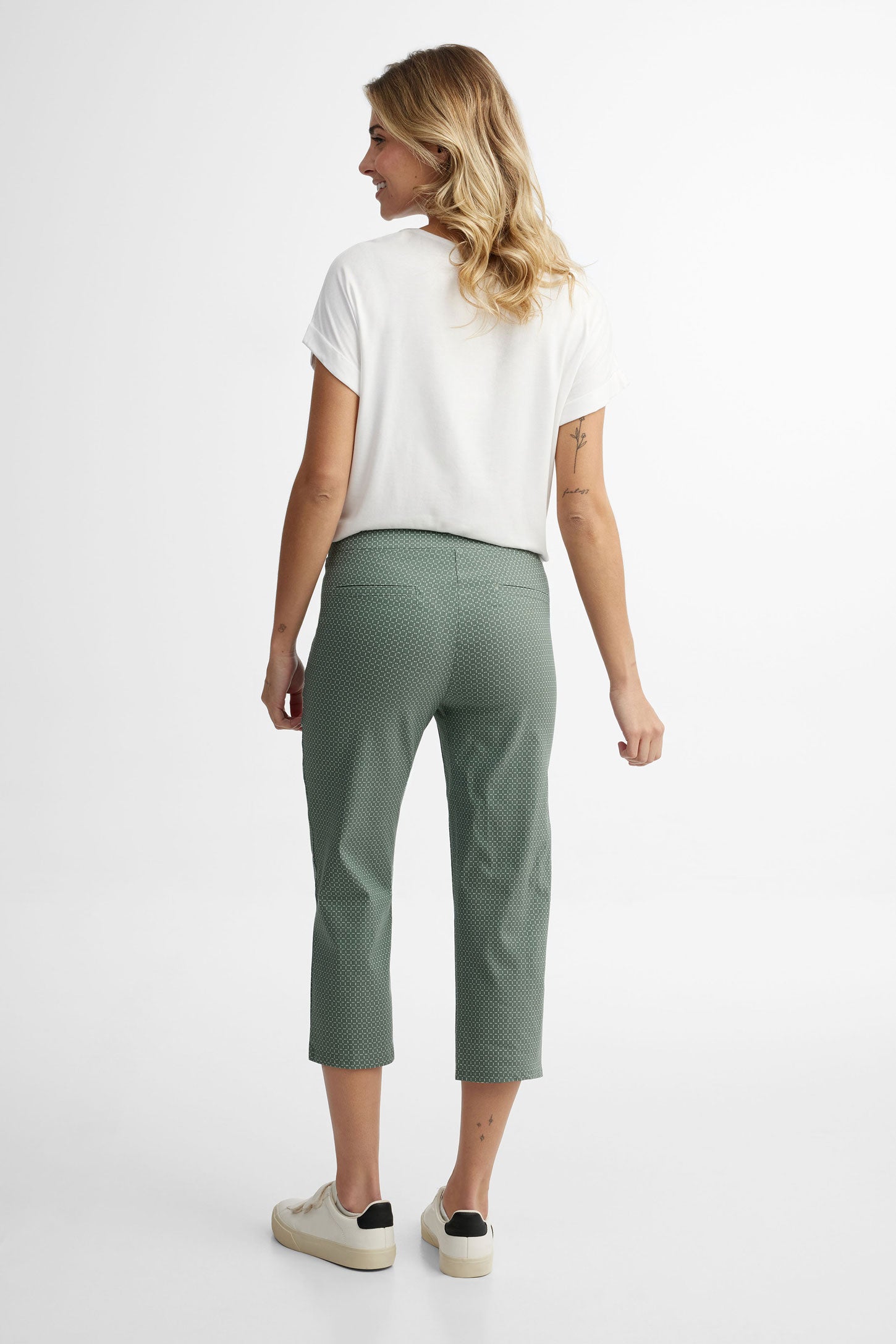 Capri coupe ajustée imprimé - Femme && VERT/MULTI