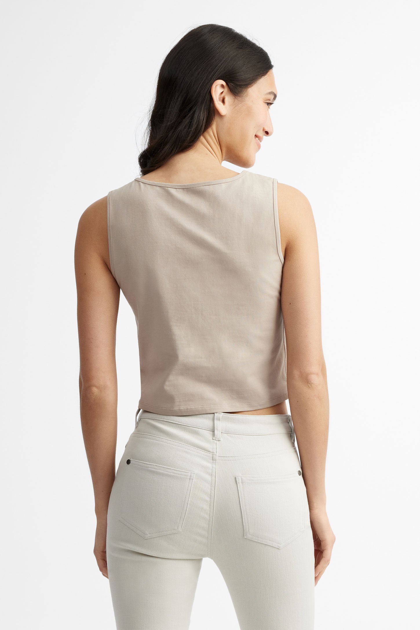 Prix pop, Camisole écourtée coupe semi-ajustée - Femme && BEIGE