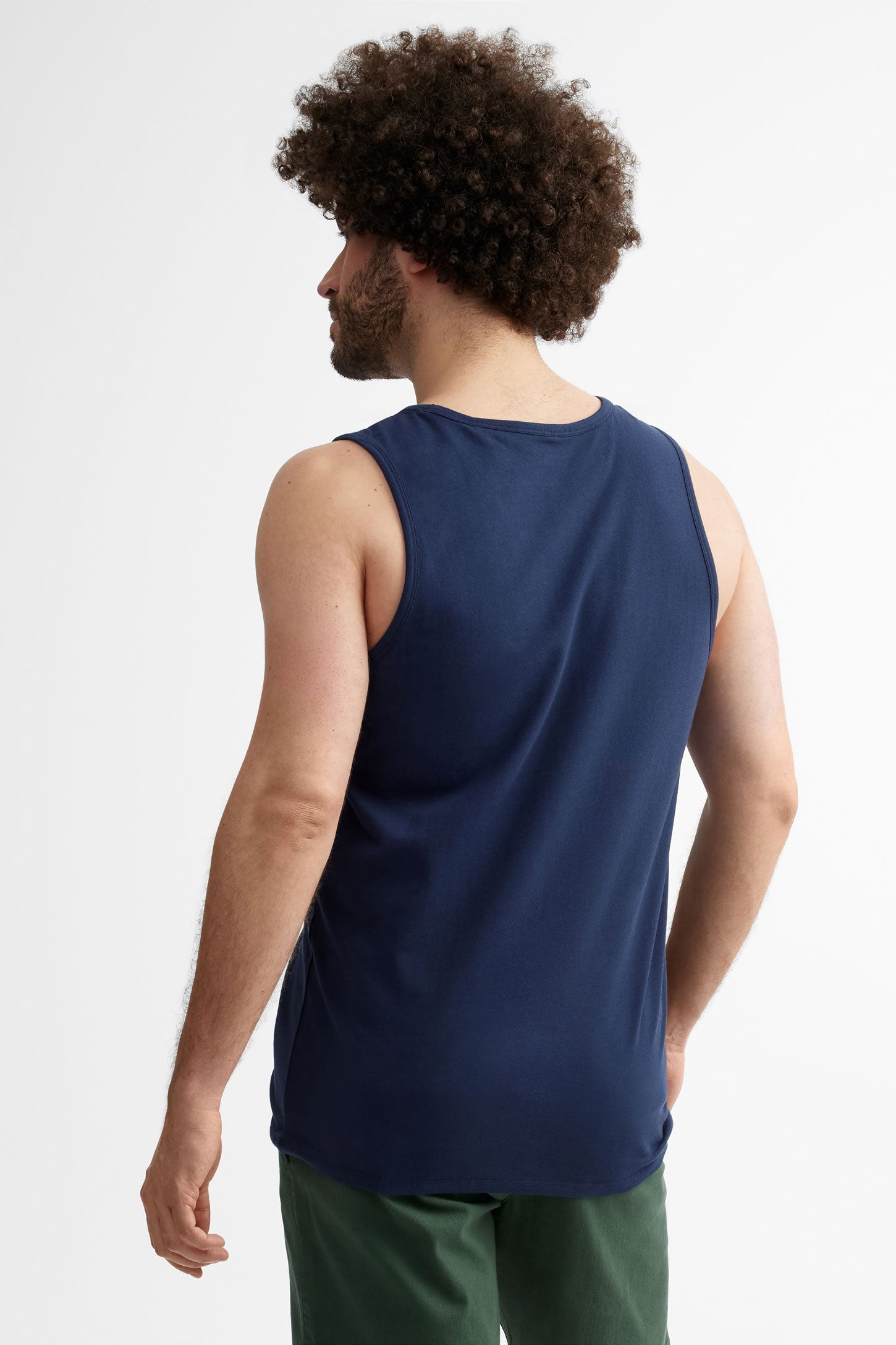 Camisole à poche en coton, 2/30$ - Homme && BLEU MARINE