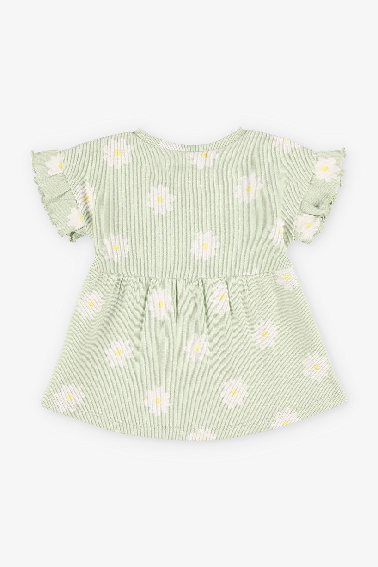 T-shirt ''peplum'' en coton imprimé - Bébé fille && VERT/MULTI