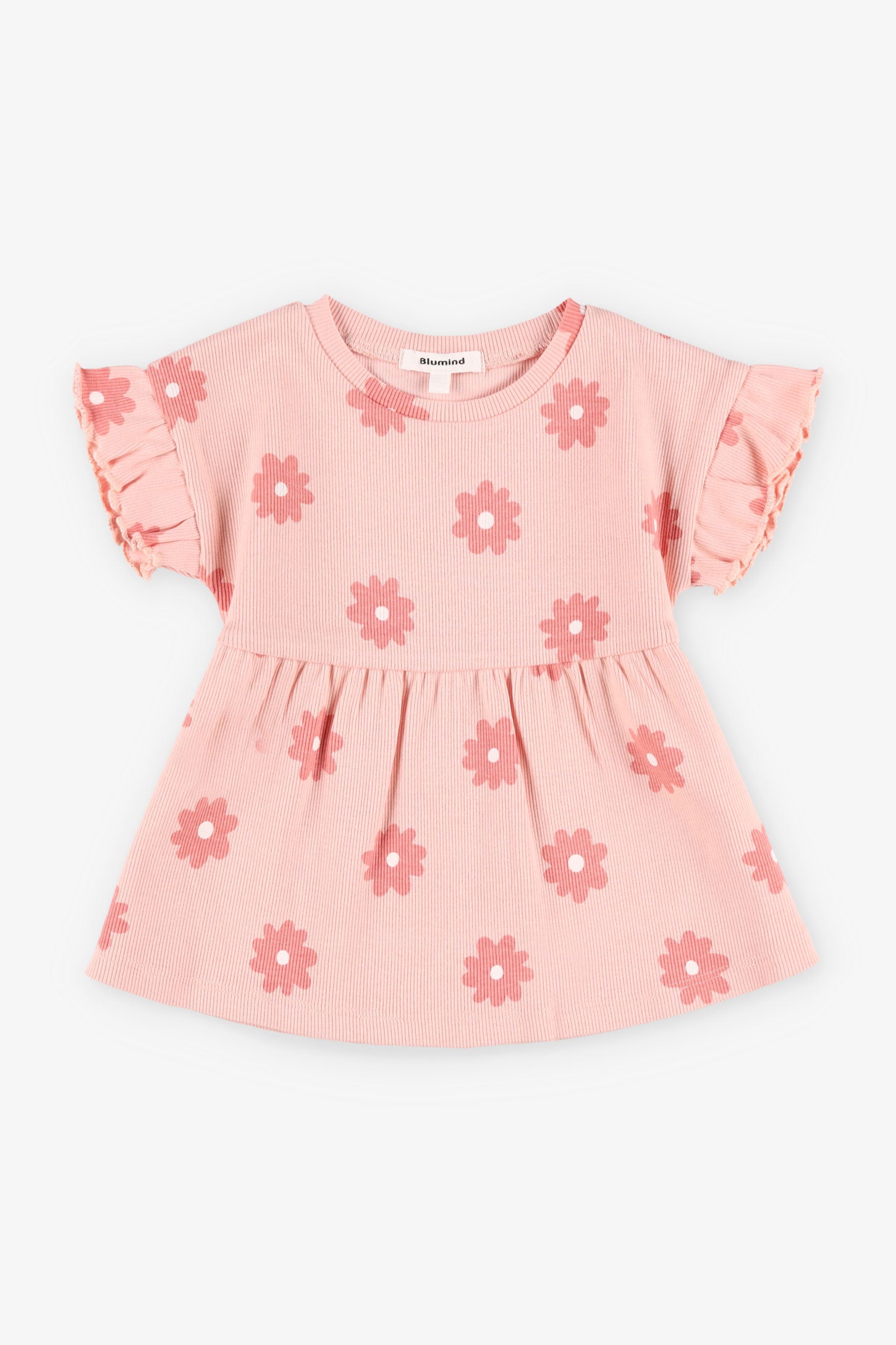 T-shirt ''peplum'' en coton imprimé, 2T-3T - Bébé fille && ROSE MULTI