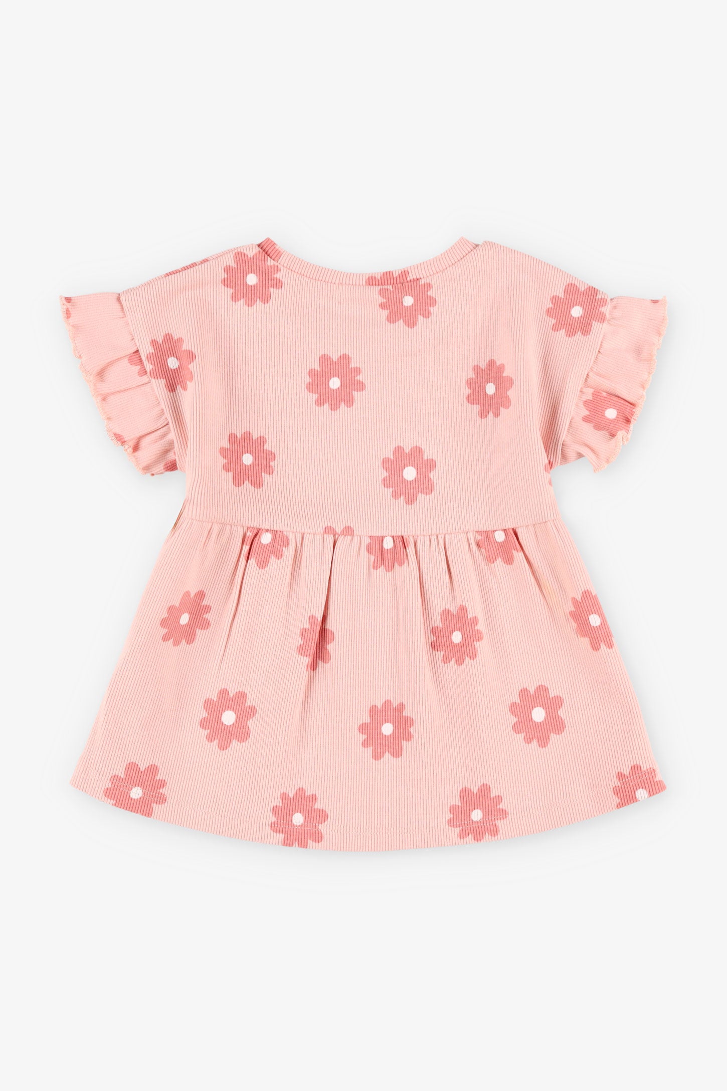 T-shirt ''peplum'' en coton imprimé, 2T-3T - Bébé fille && ROSE MULTI