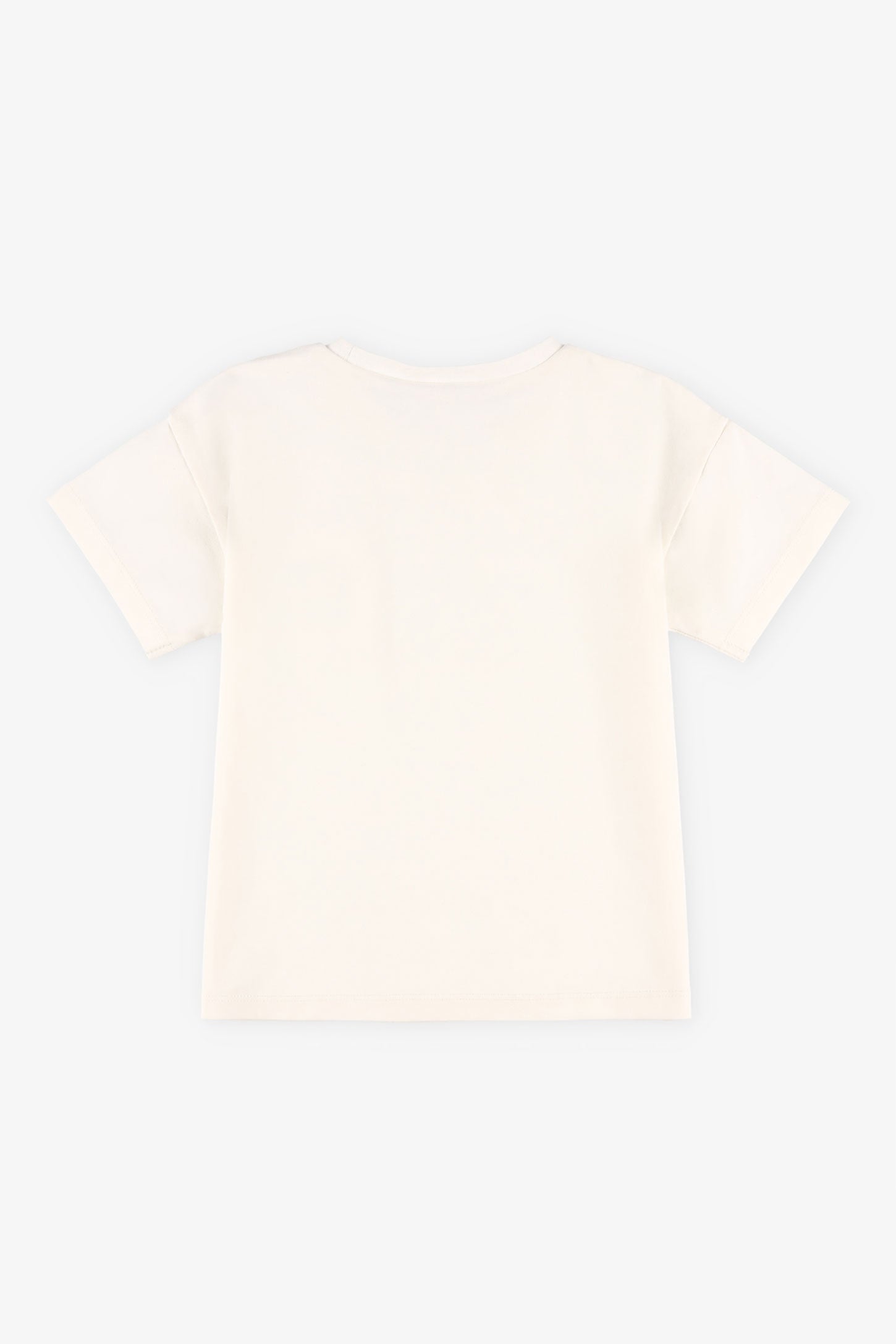 T-shirt coton avec appliqué crochet, 2T-3T - Bébé fille && BLANC
