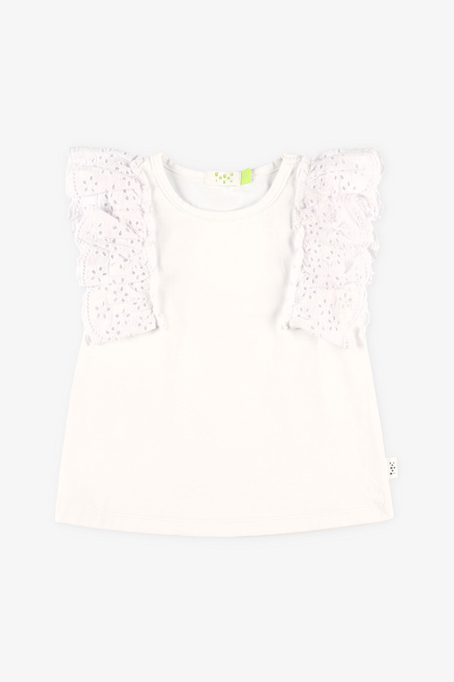 Camisole volants aux épaules en coton, 2T-3T - Bébé fille && BLANC