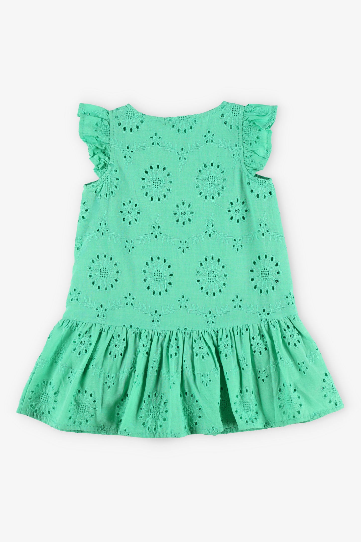 Robe à volants broderie anglaise, 2T-3T - Bébé fille && VERT