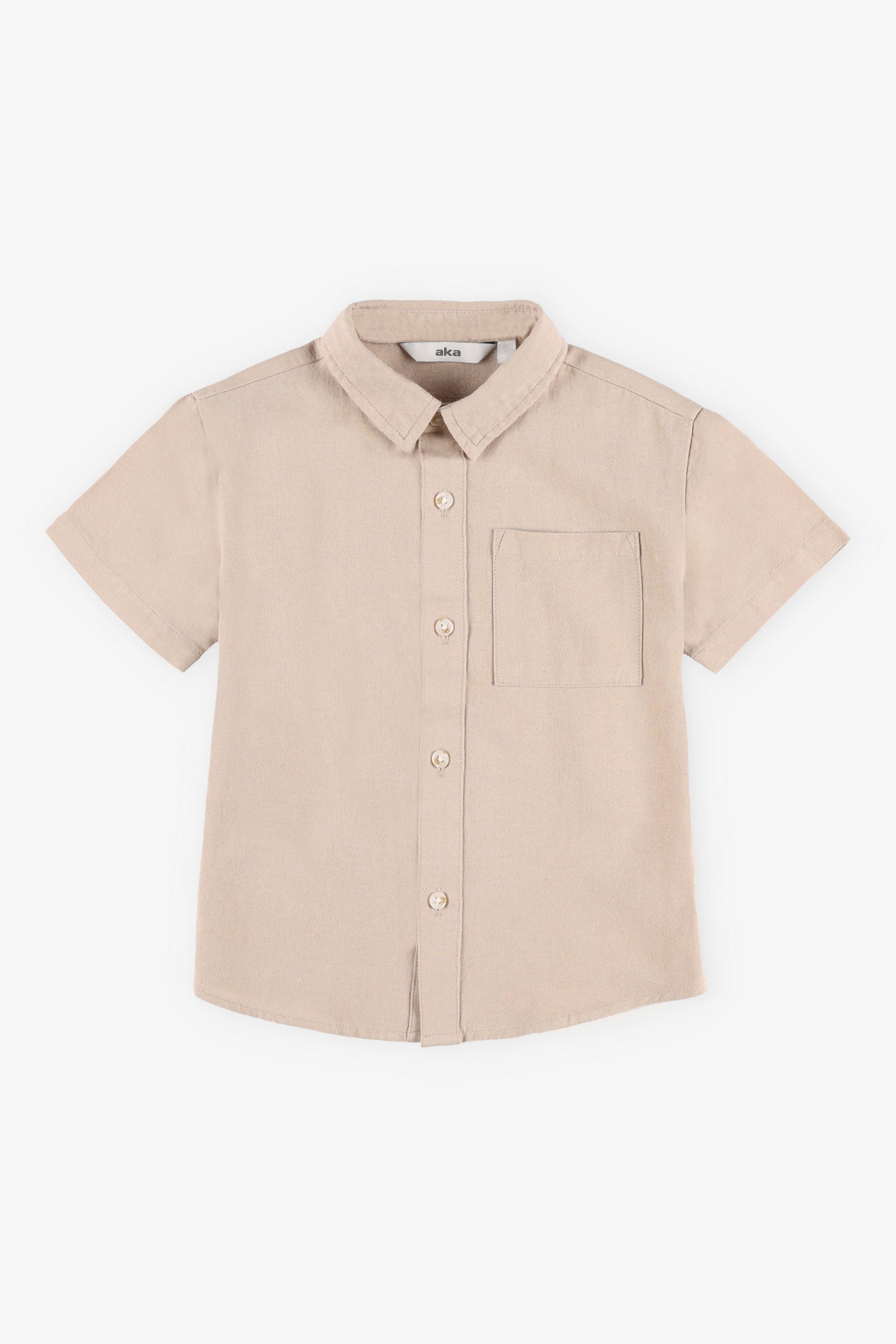 Chemise manches courtes lin - Bébé garçon && BEIGE