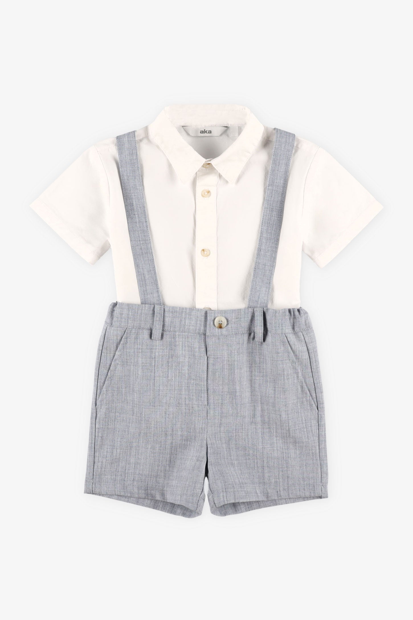 Ensemble 2-pièces chemise et short, 2T-3T - Bébé garçon && GRIS