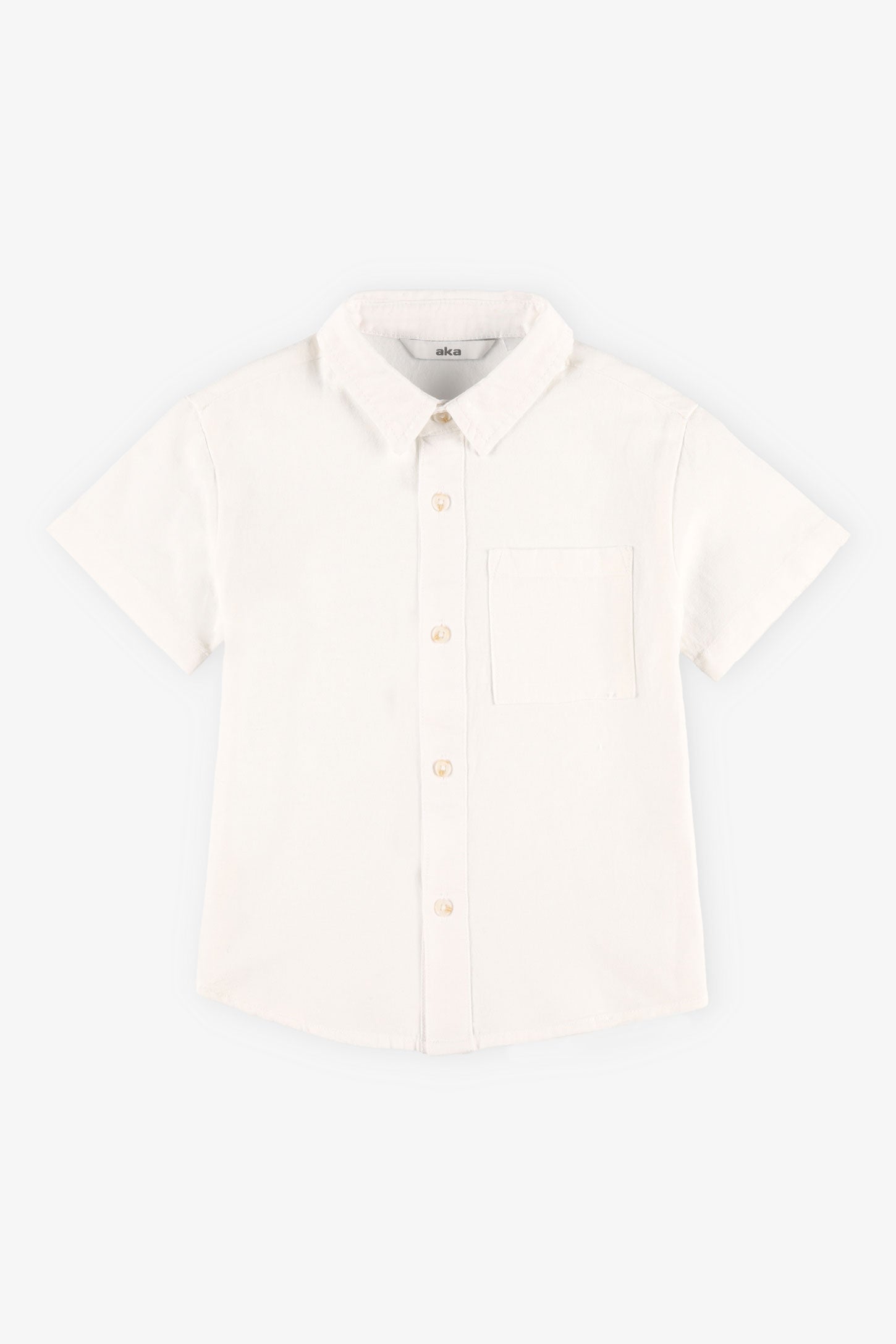 Chemise manches courtes lin, 2T-3T - Bébé garçon && BLANC