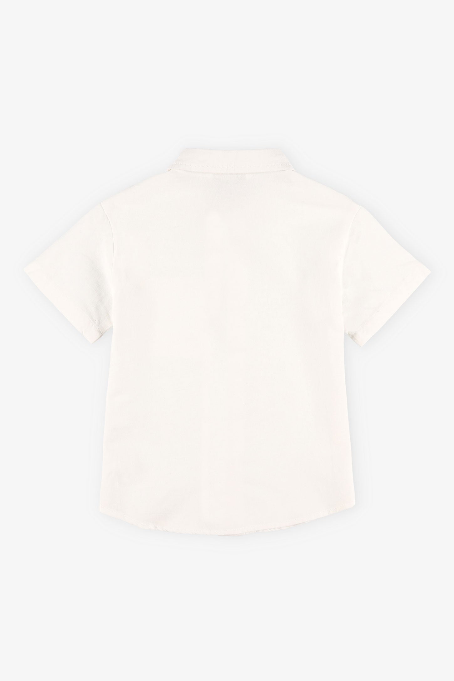 Chemise manches courtes lin, 2T-3T - Bébé garçon && BLANC