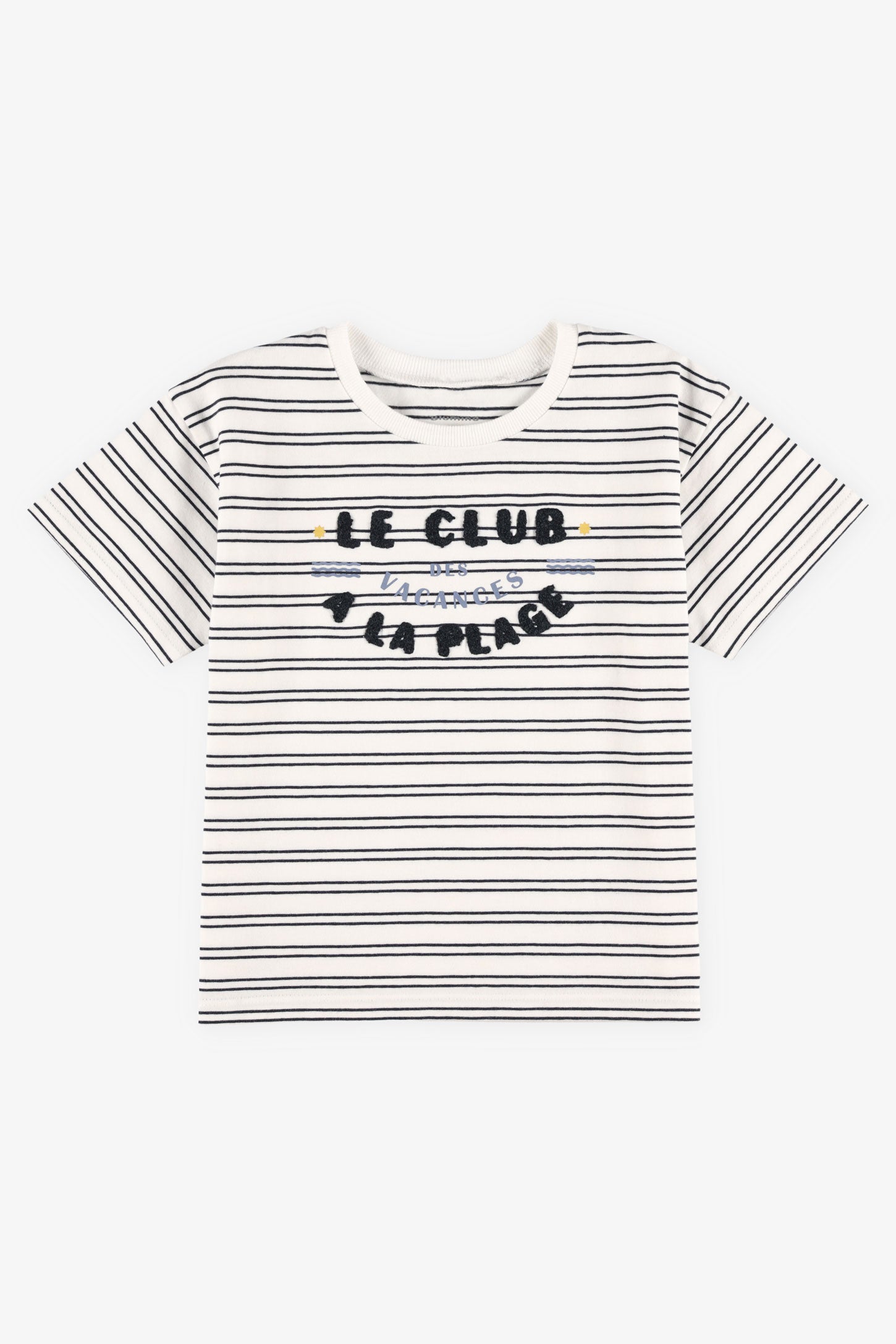 T-shirt col rond en coton - Bébé garçon && BLANC MULTI