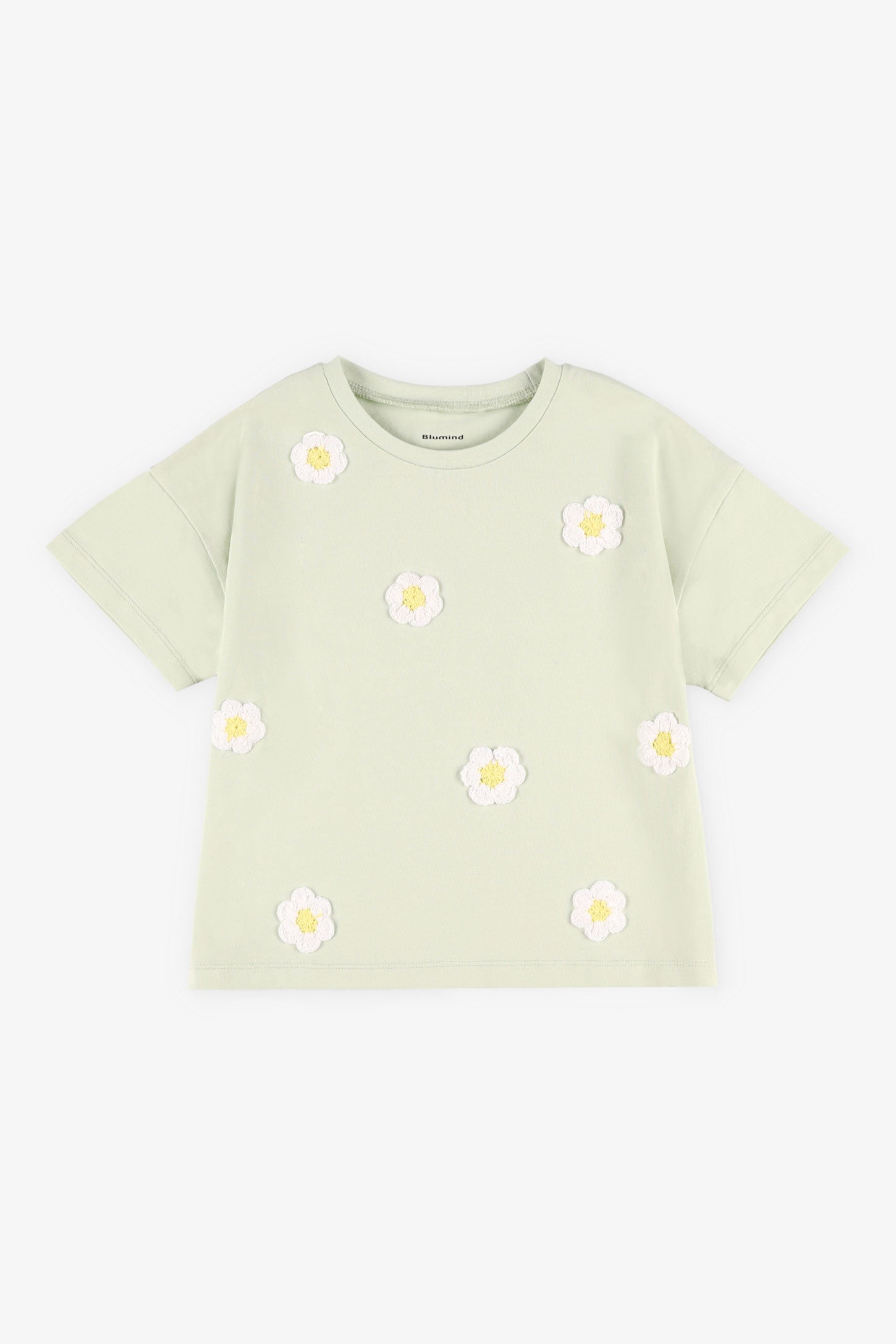 T-shirt avec détails en crochet - Enfant fille && VERT