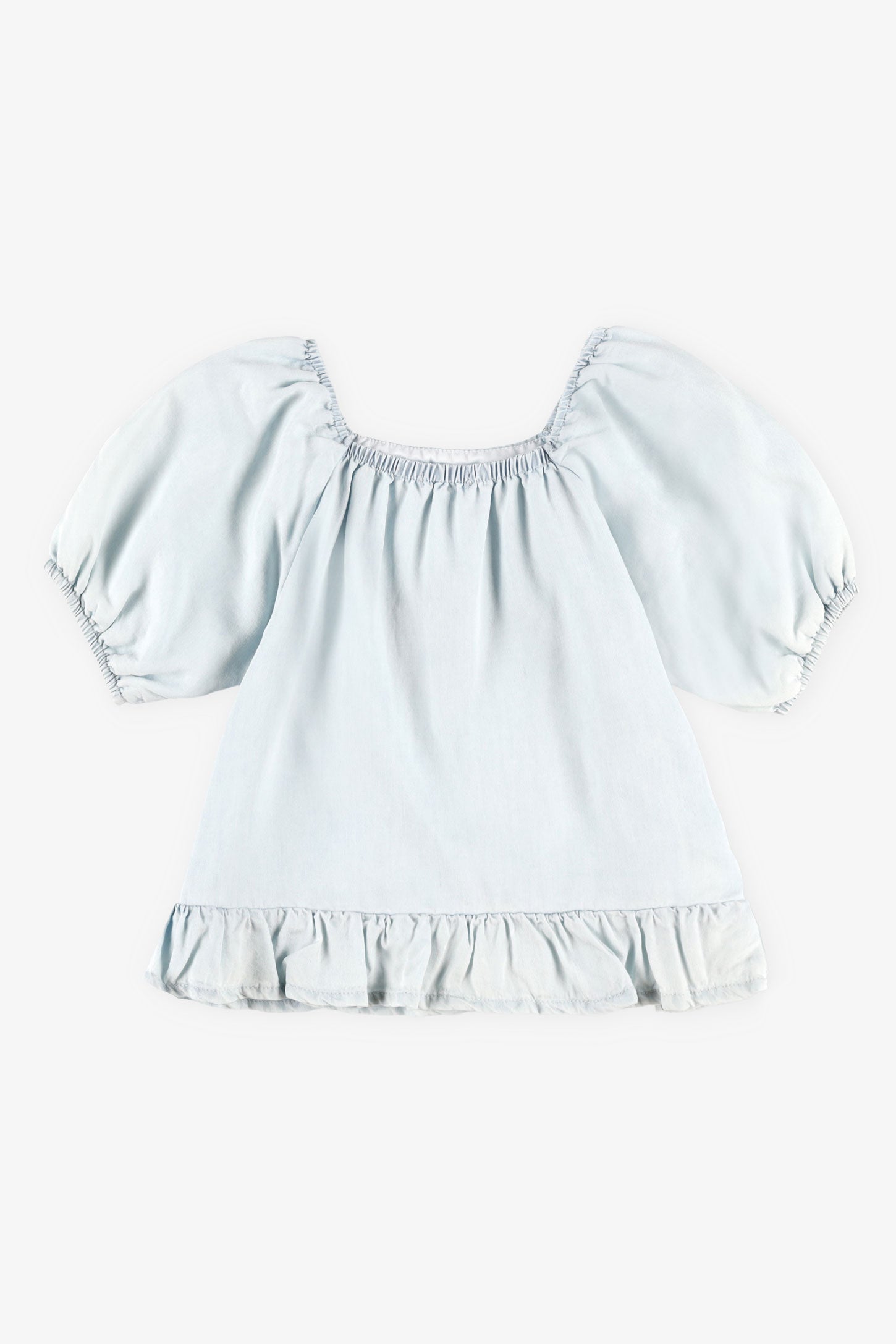 Chandail manches courtes ballon - Enfant fille && BLEU PALE