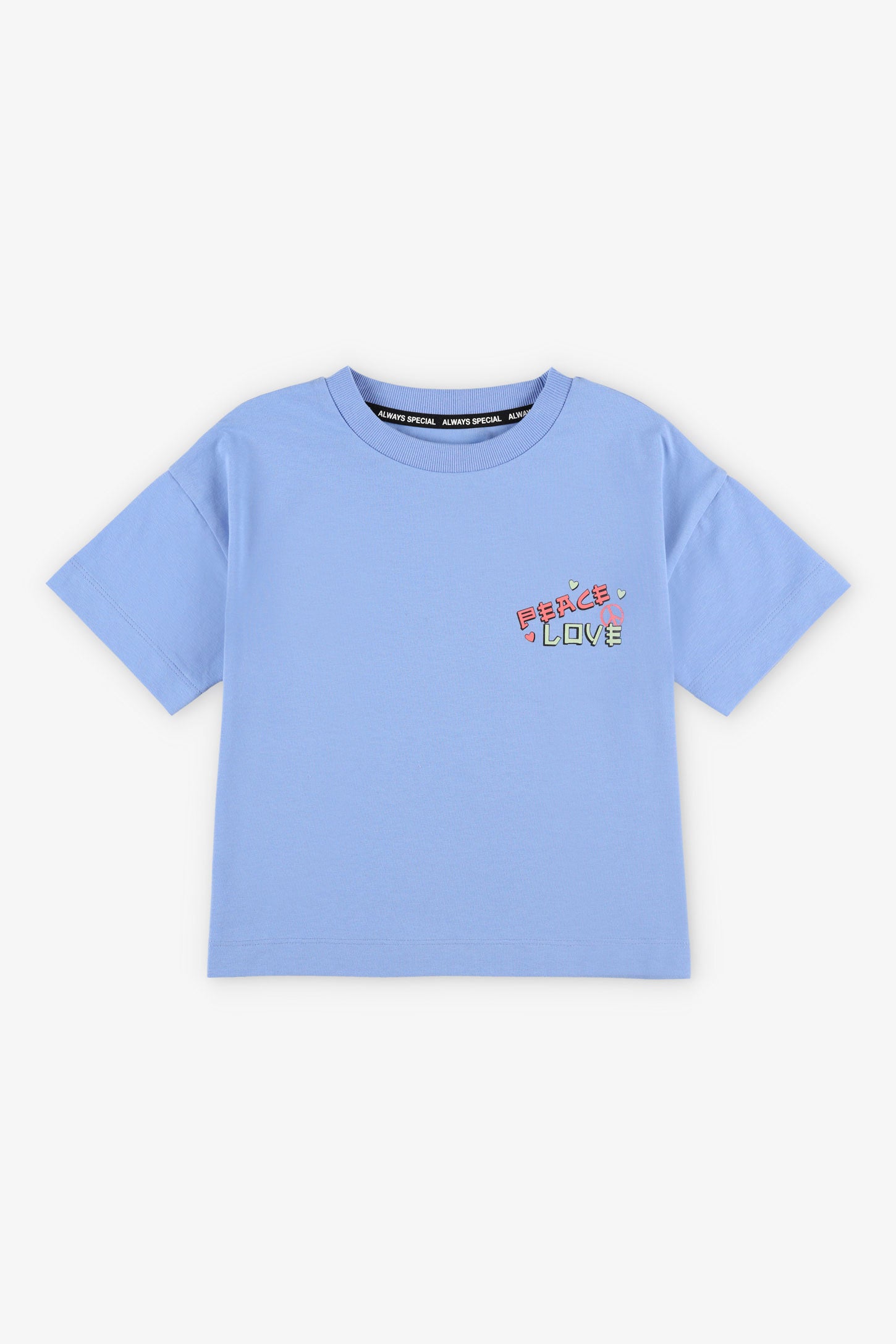 T-shirt imprimé en coton - Enfant fille && BLEU