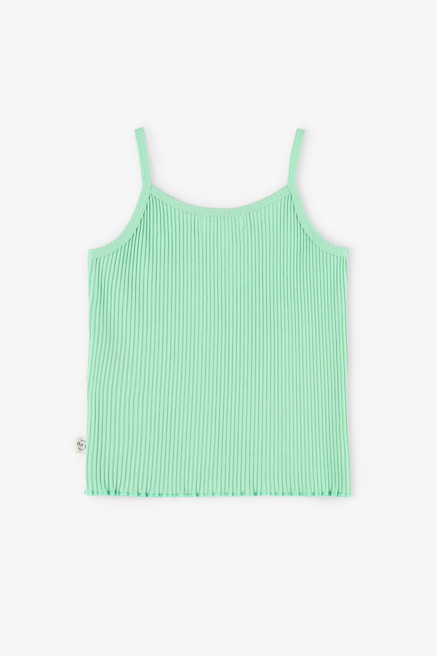 Camisole côtelée finition laitue - Enfant fille && VERT