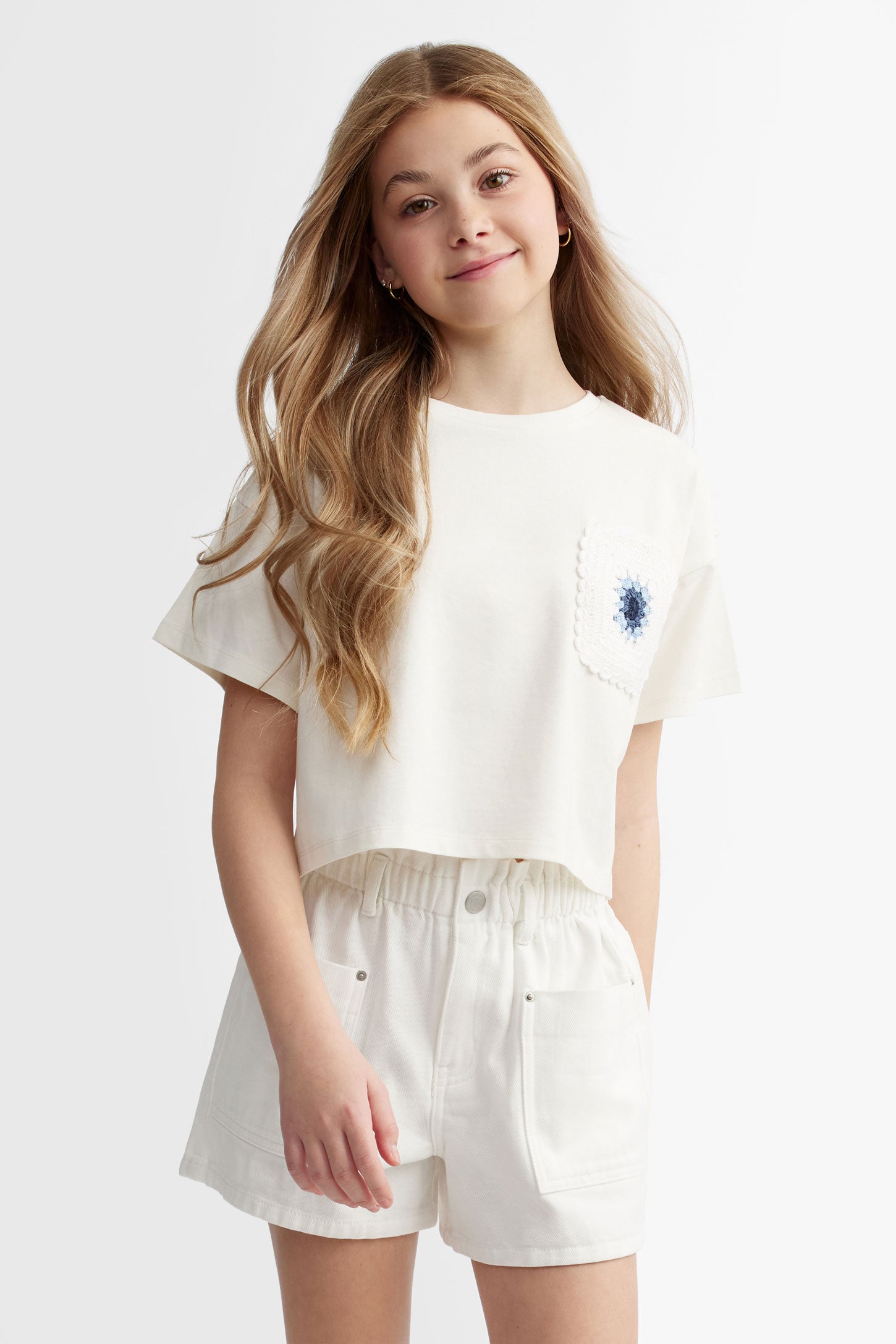 T-shirt Manches Courtes Fille - Imprimé Fleuri, Léger Et Confortable Pour L'Été, Taille 3 à 13 Ans - 5
