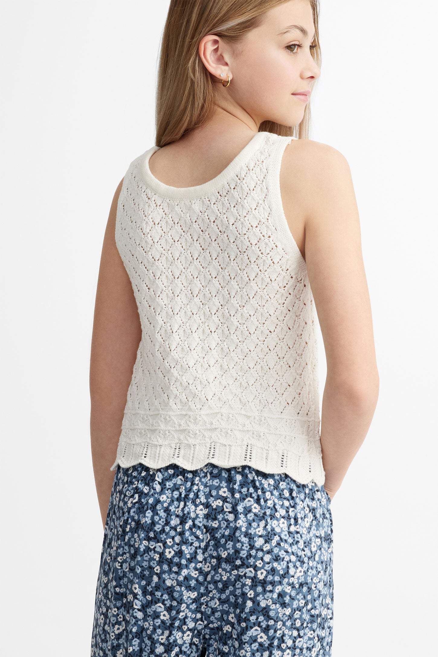 Camisole en crochet - Ado fille && BLANC