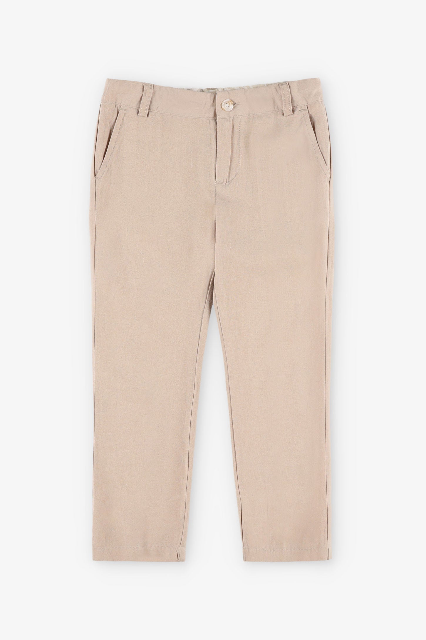 Pantalon habillé lin et coton - Enfant garçon && BEIGE