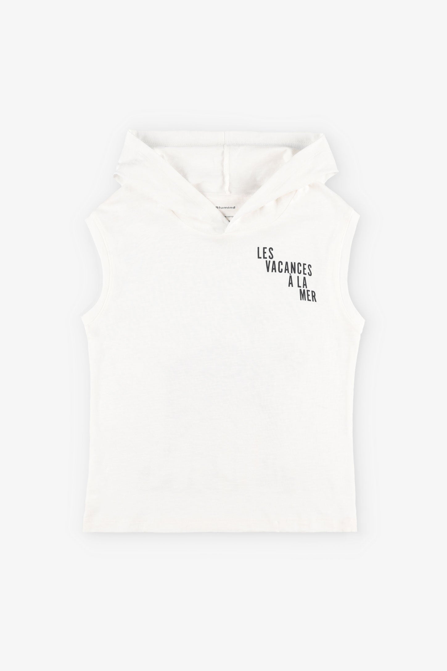 Camisole à capuchon en coton - Enfant garçon && BLANC