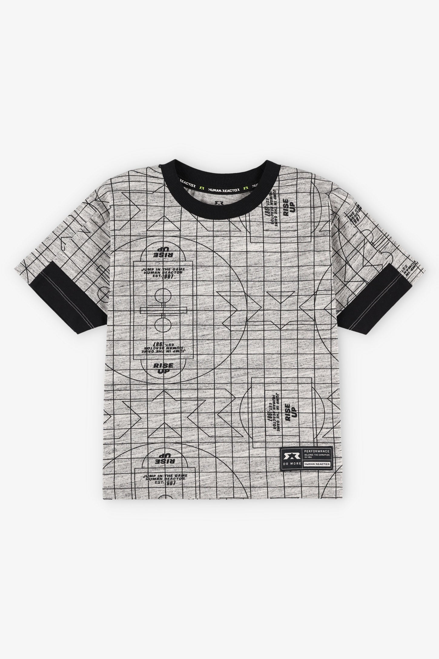 T-shirt surdimensionné en coton HR - Enfant garçon && GRIS MIXTE