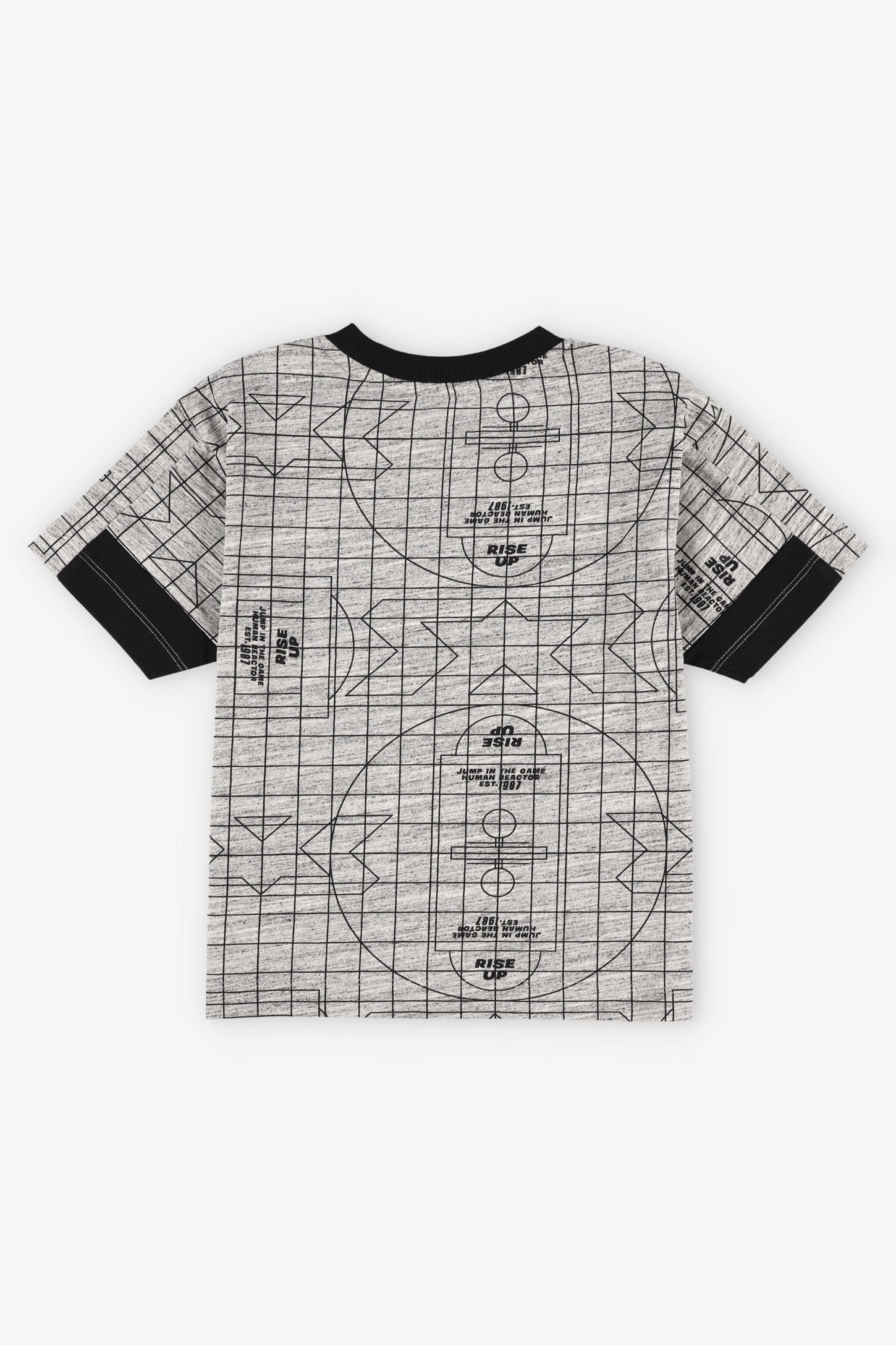 T-shirt surdimensionné en coton HR - Enfant garçon && GRIS MIXTE