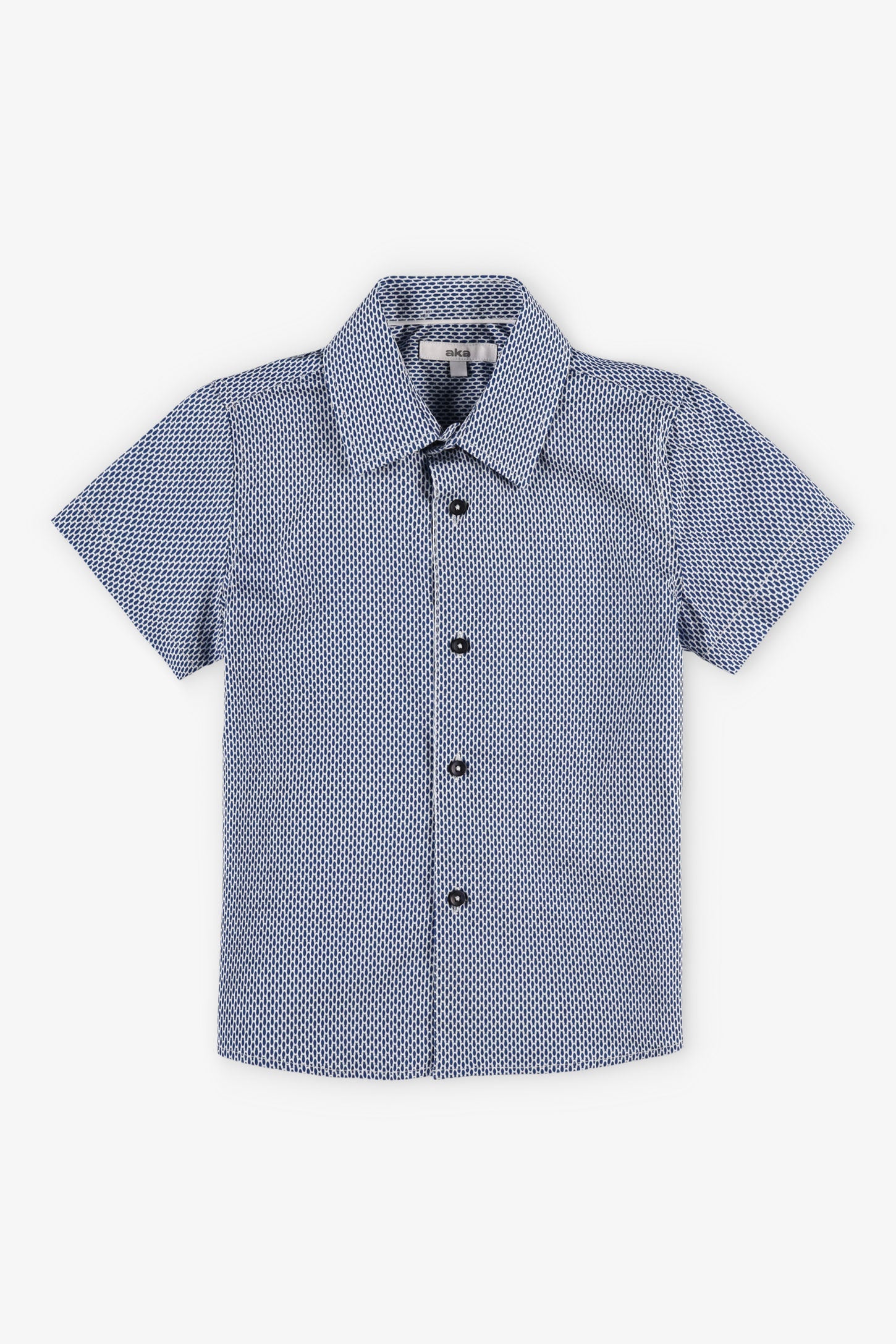 Chemise manches courte en coton habillé - Enfant garçon && BLEU