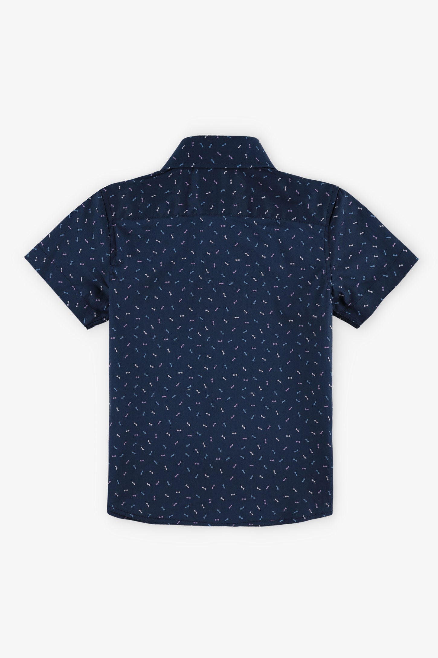 Chemise manches courte en coton habillé - Enfant garçon && BLEU MARINE