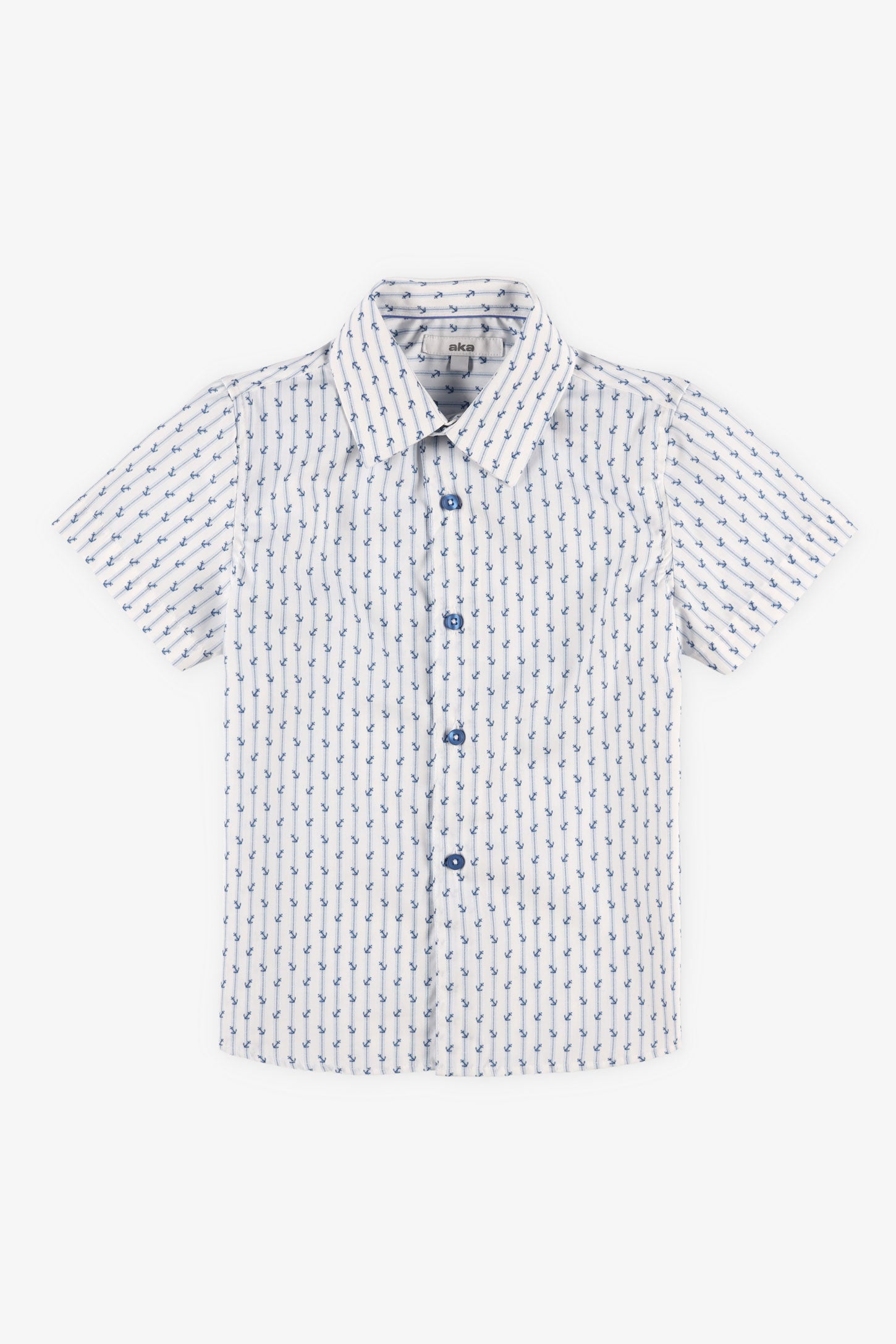 Chemise manches courte en coton habillé - Enfant garçon && BLANC