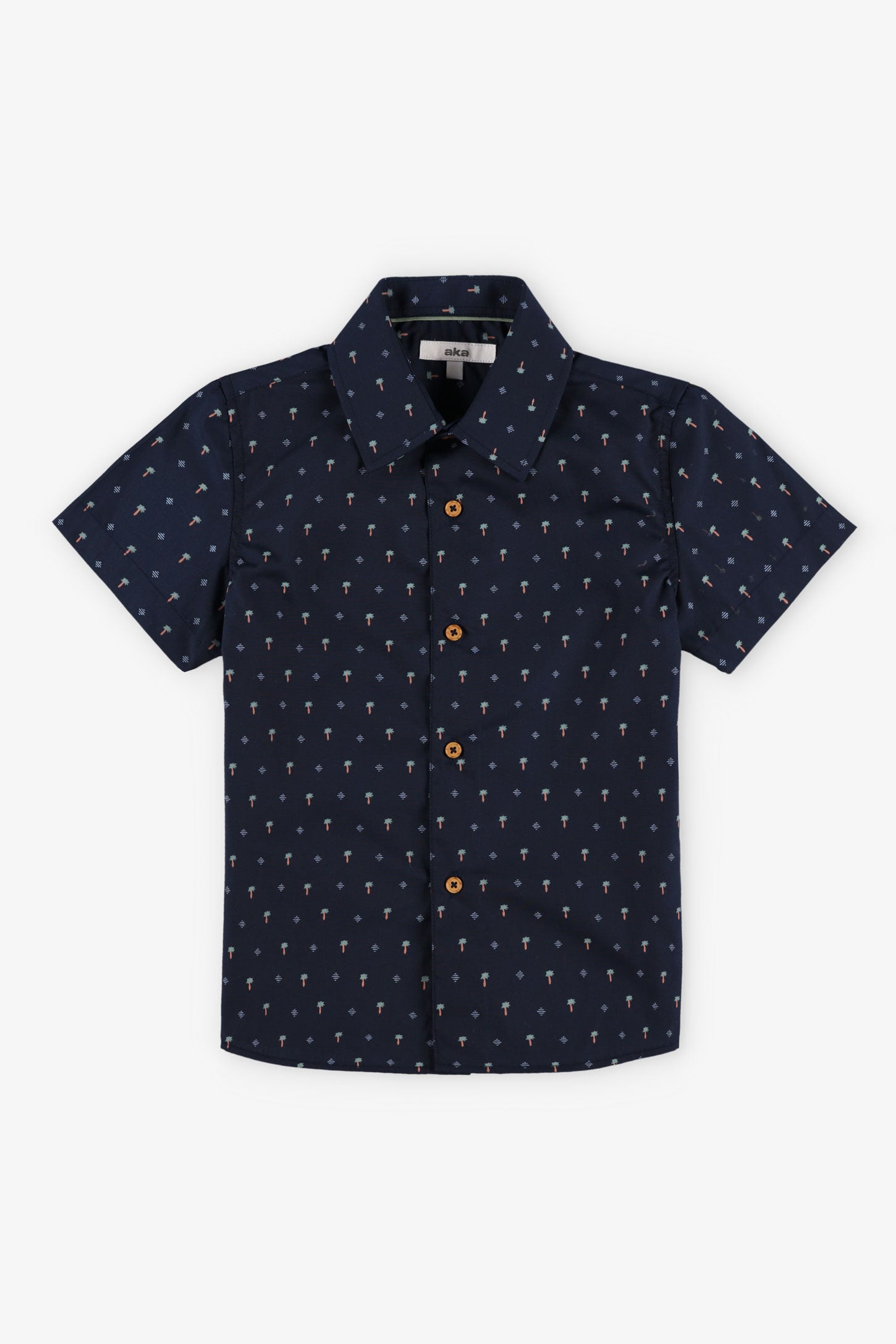 Chemise manches courte en coton habillé - Enfant garçon && BLEU MARINE