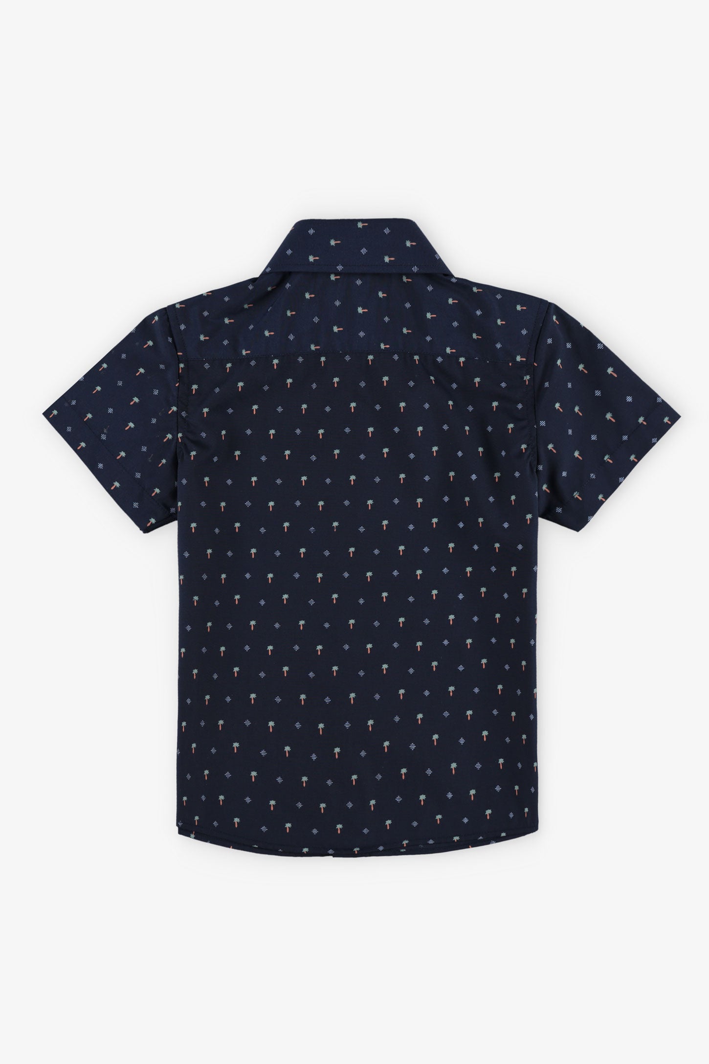 Chemise manches courte en coton habillé - Enfant garçon && BLEU MARINE