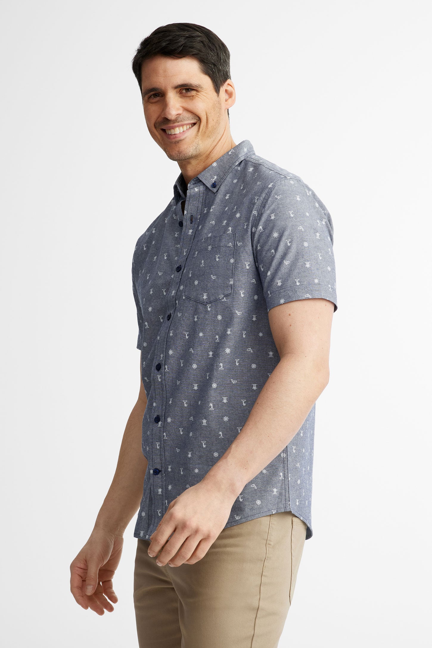 CHEMISE À CARREAUX POCHE BRODÉE - Gris | France CHEMISE À CARREAUX POCHE BRODÉE - Gris | France